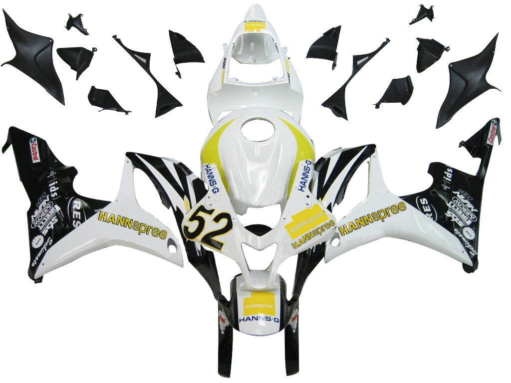 2007-2008 Honda CBR 600 RR White No.52 Hannspree Racing Fairings Generic