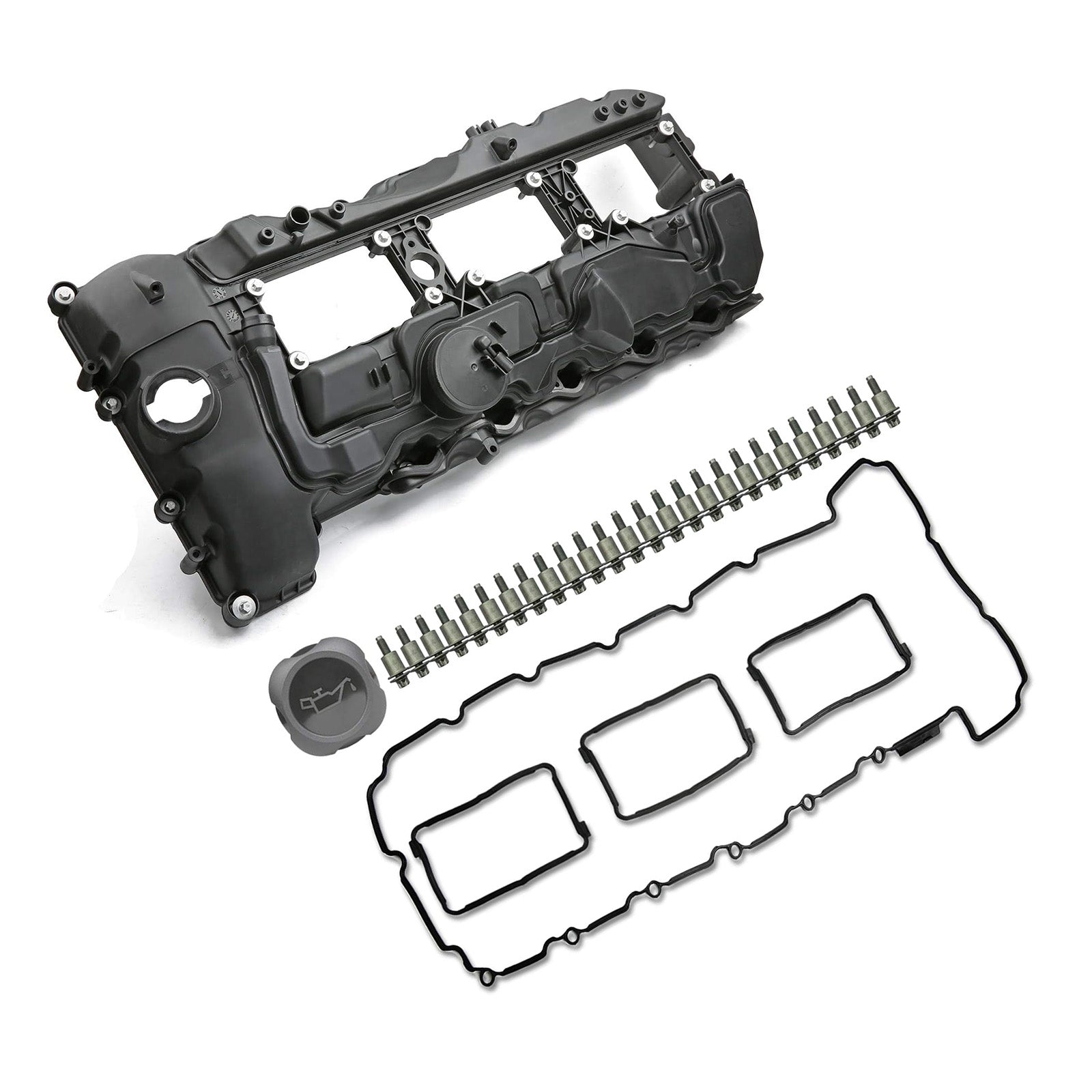 Valve Cover w/ Gasket+Cap 11127570292 For BMW N55 135i 335i 535i 640i 740i