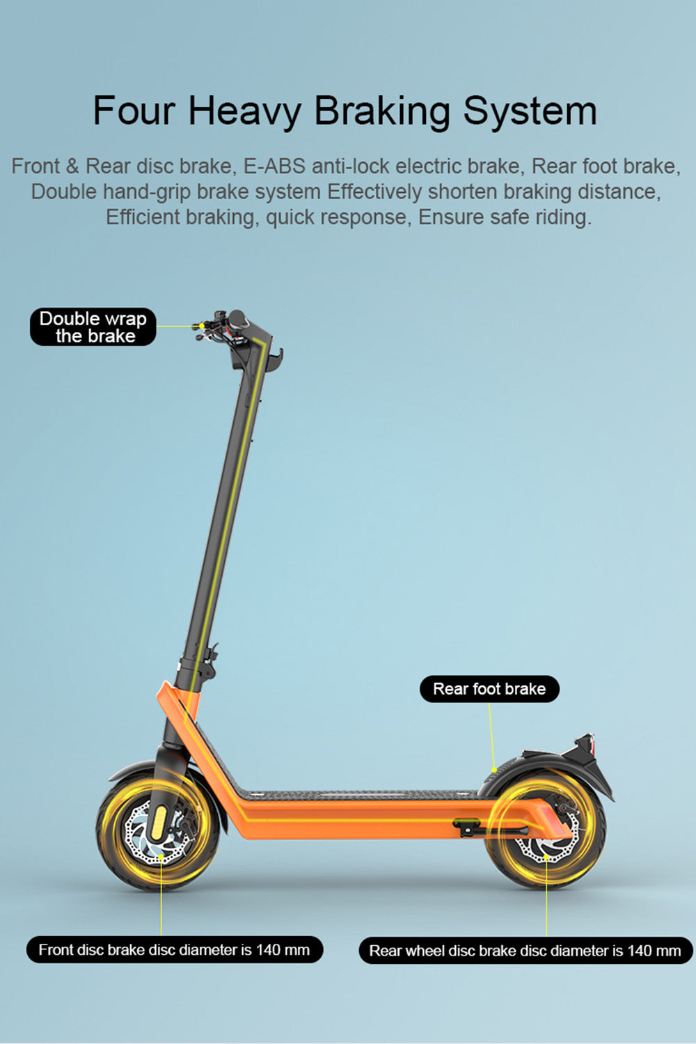 10" Folding Electric Scooter 500W 70KM Range 40km/h For Adult City Commute