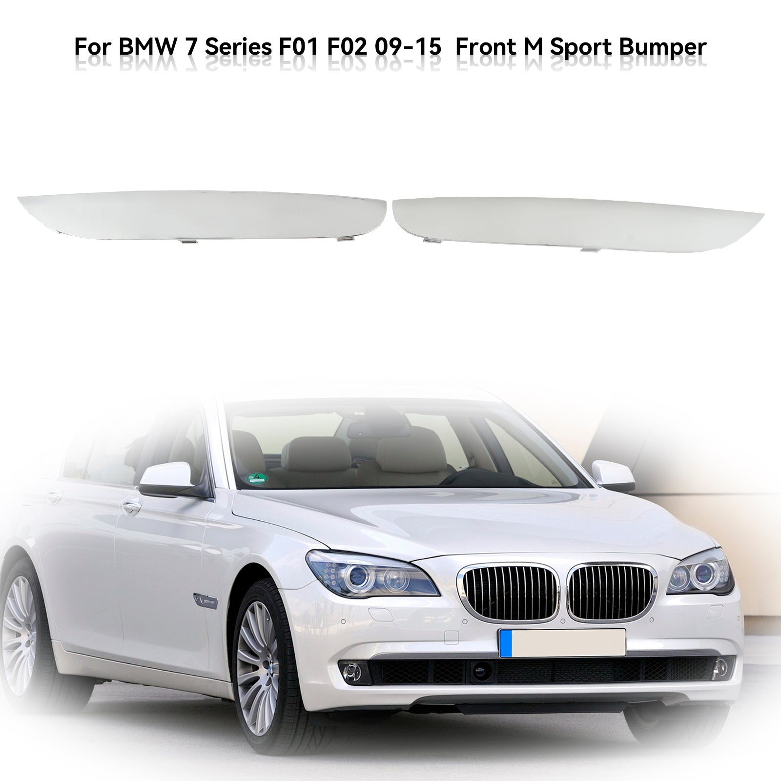 2009-2015 BMW Série 7 F01 F02 2x Garnitures de moulage de pare-chocs avant M Sport