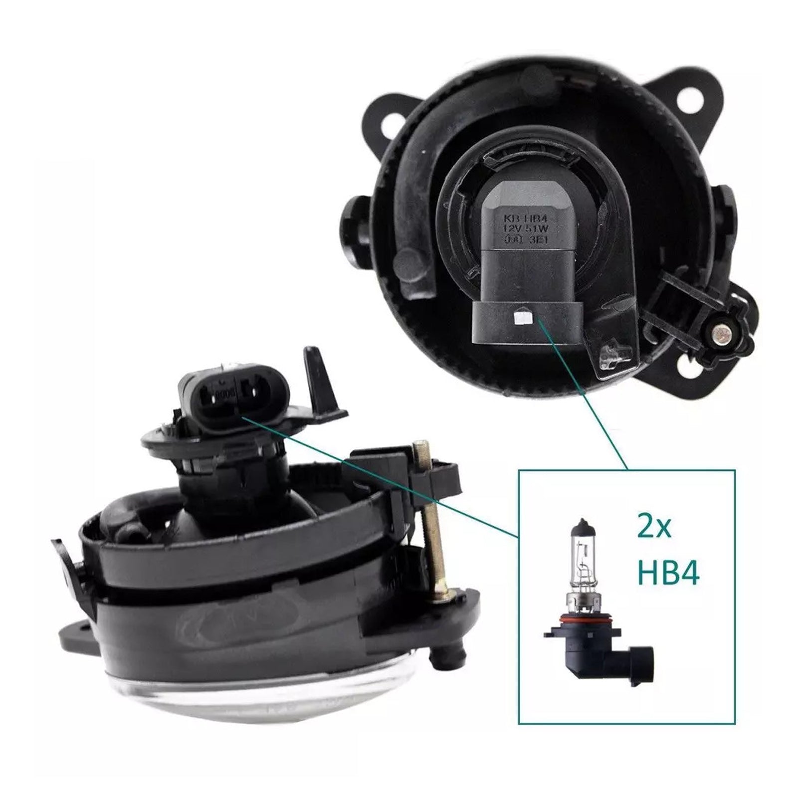 Paar mistlampen voor met lampen voor VW Transporter T5 & Caravelle 2003-2010