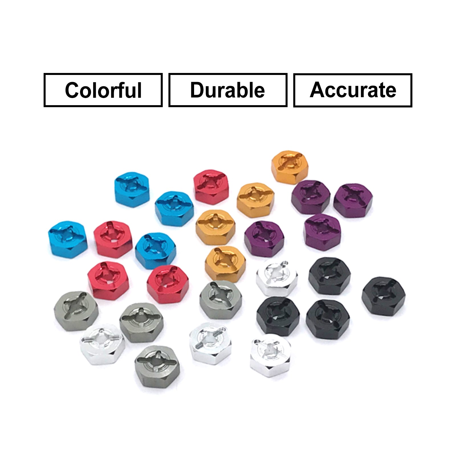 Pièces d'adaptateur hexagonal de moyeu de roue de 12mm pour Wltoys 124018 124019 144010 144001 144002