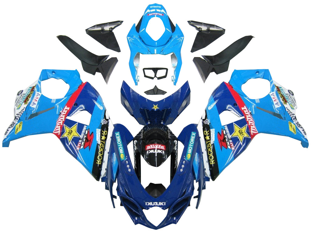 2009-2016 Suzuki GSXR 1000 Blue Rockstar Racing stroomlijnkappen algemeen