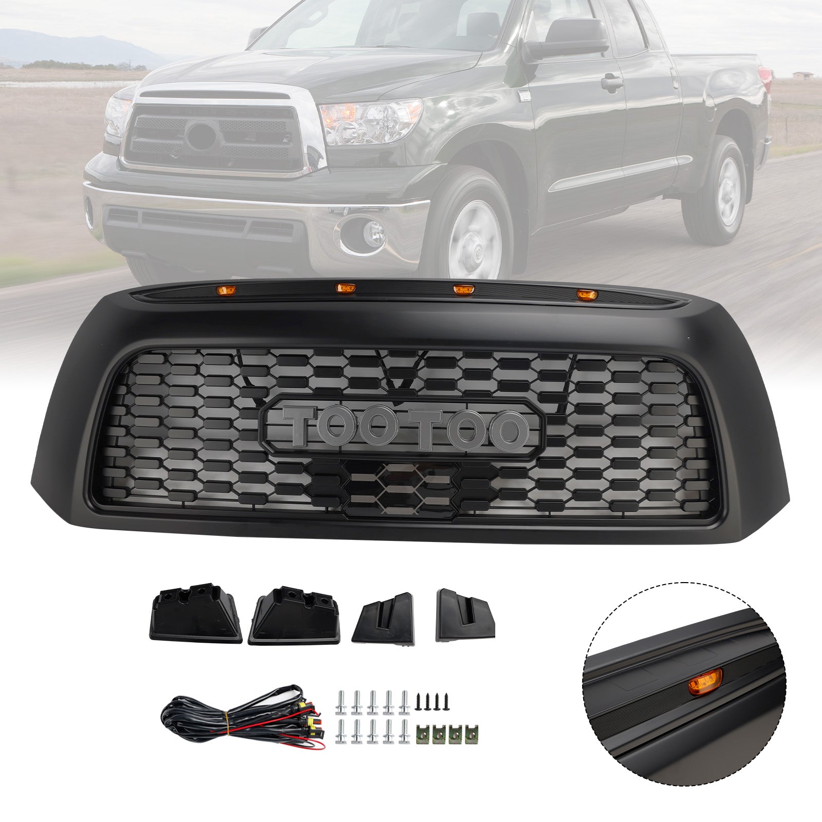 Honeycomb Front Bumper Grill Grille Fit Toyota Tundra 2006-2009 TRD PRO Black