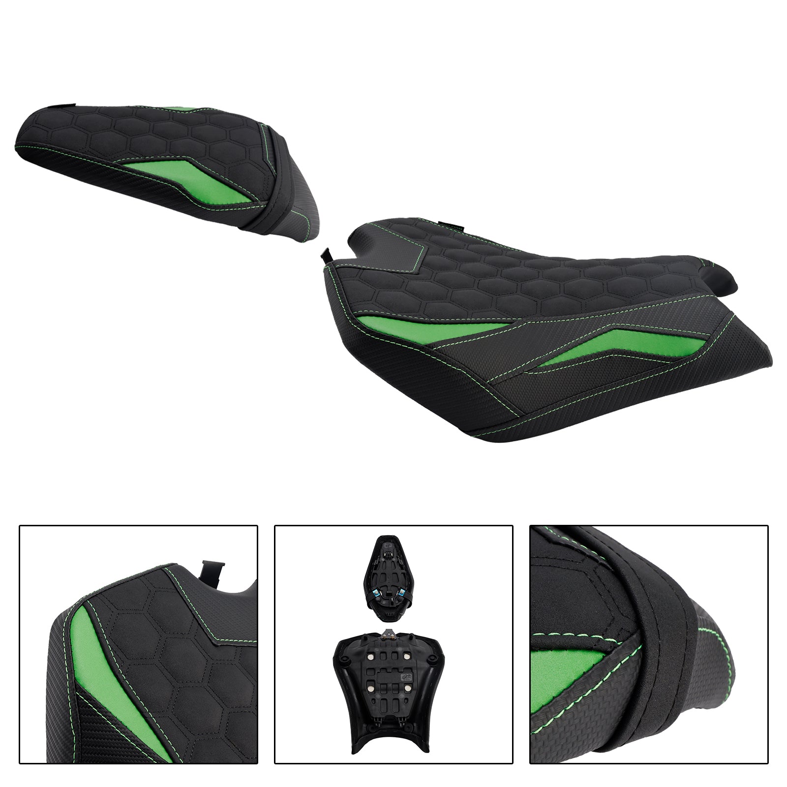 Driver&Passenger Seat Rear Cushion Green2 For Kawasaki Ninja Z900 Zr900-F 2025-