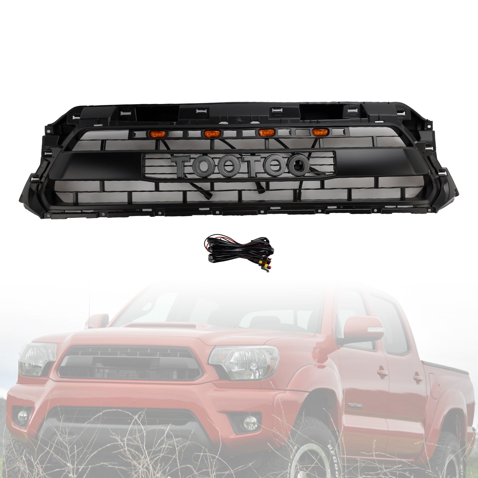 Front Honeycomb Grill Grille PTR54-35150 Fit Toyota Tacoma 2012-2015 TRD PRO
