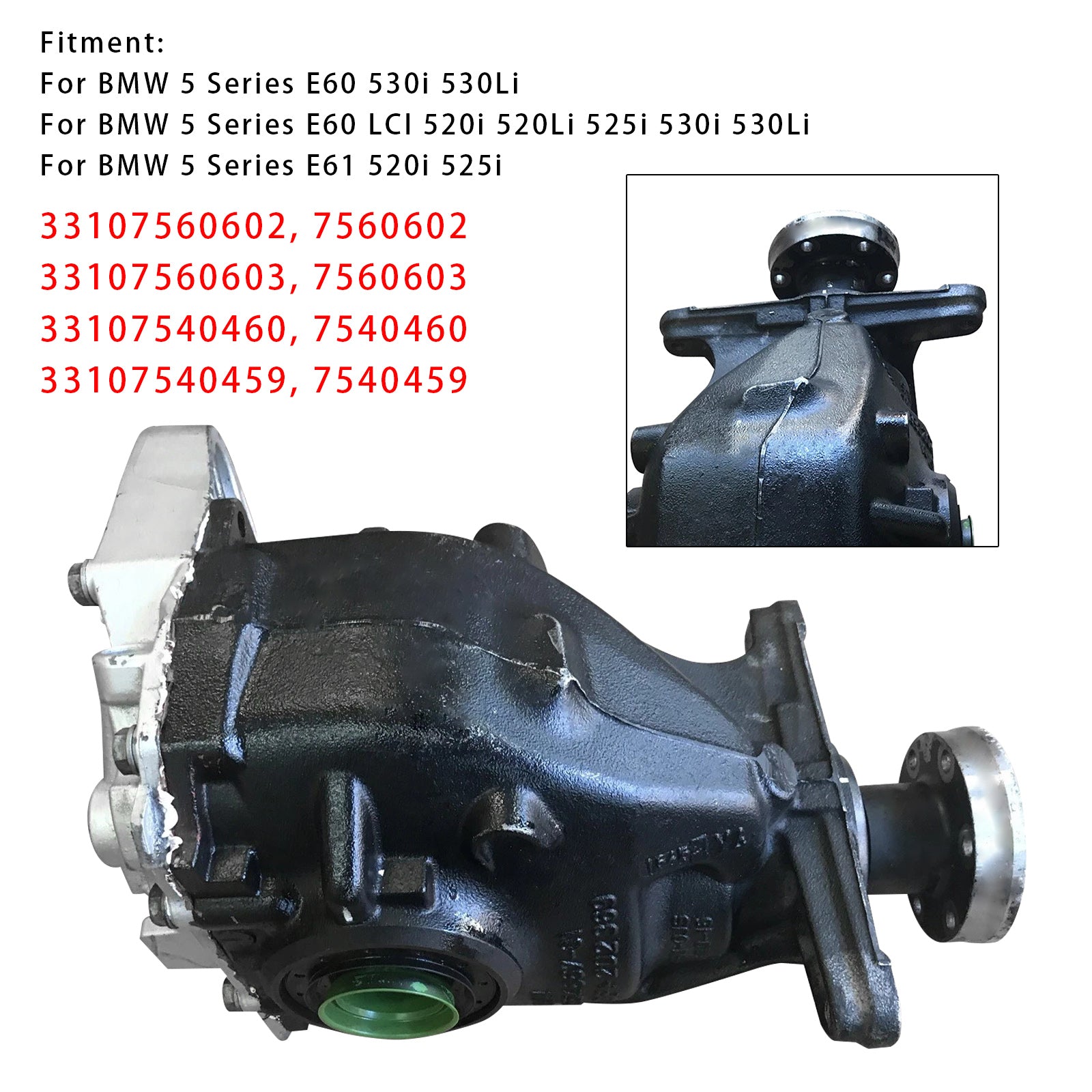 7560602 Rear Differential 3.64 Ratio For BMW 5 Series E60 E61