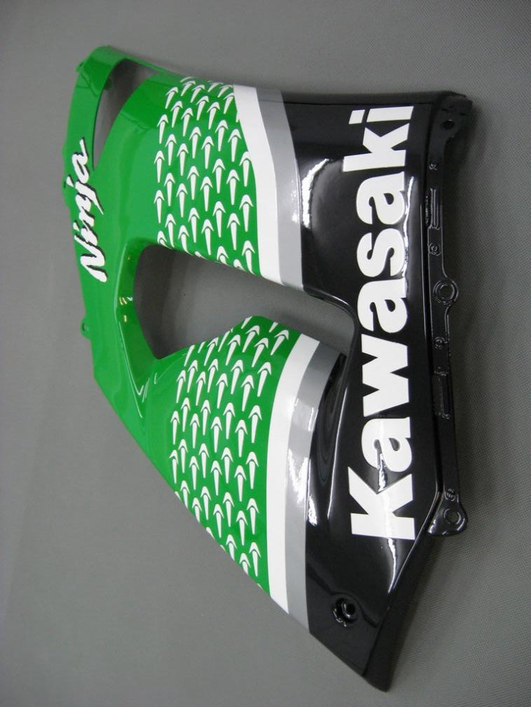 2005-2006 Kawasaki ZX6R 636 stroomlijnkappen groen zwart nr. 56 Nakano Racing generiek