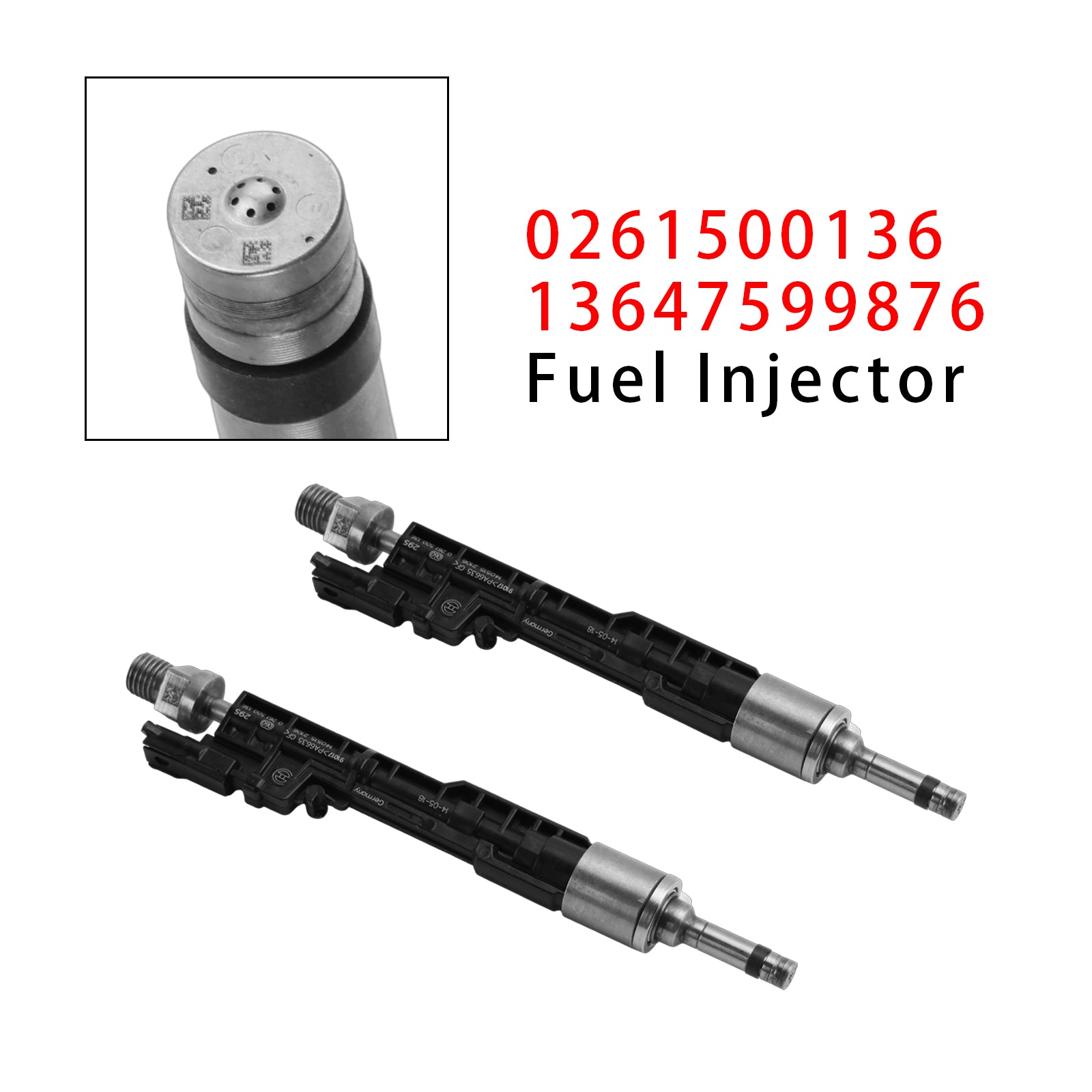 2Pcs Fuel Injector For BMW F10 M5 F06 F07 F12 F13 F15 X5 0261500136 13647599876