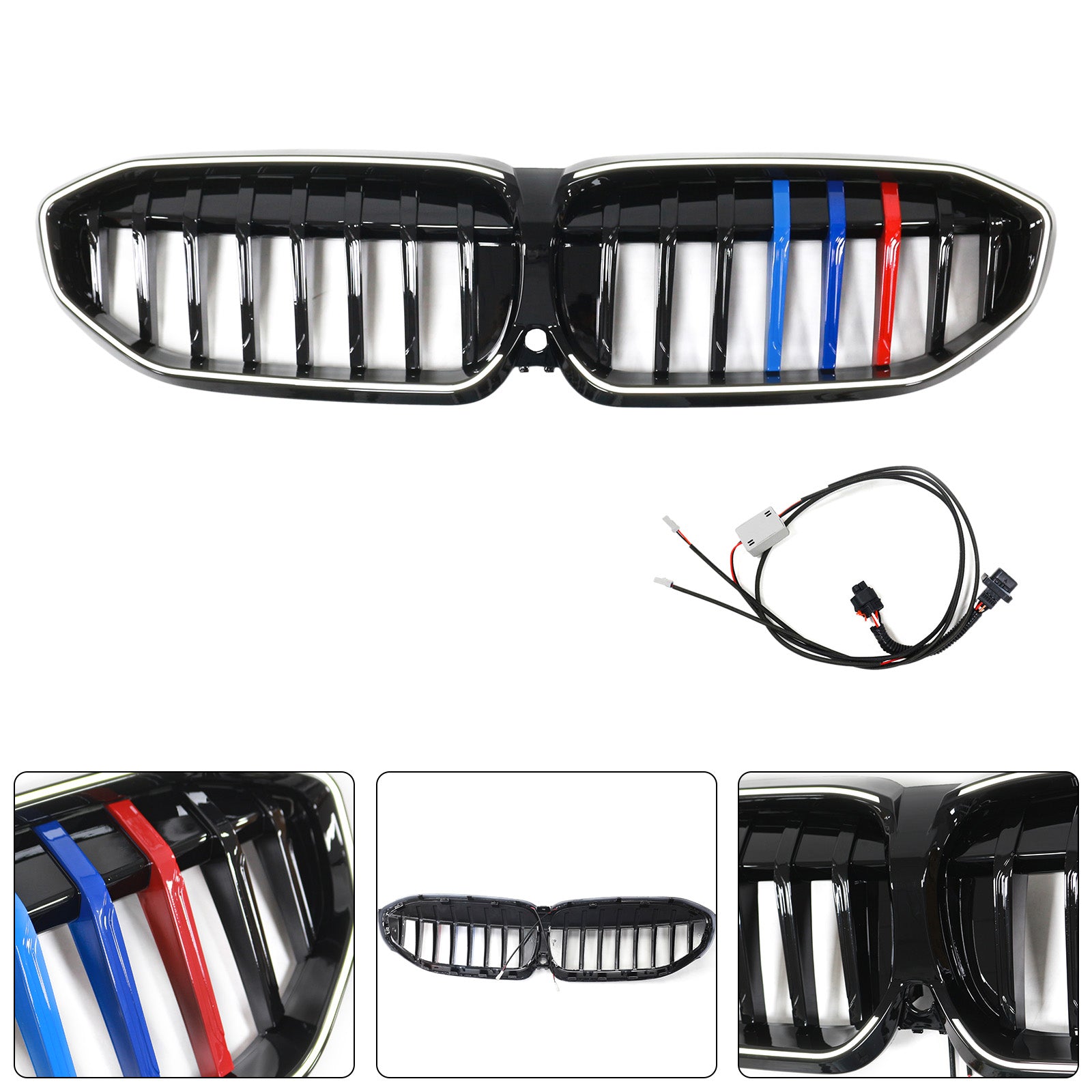 Parrilla de riñón negra estilo M BMW Serie 3 G20 2019-2022 51138072085