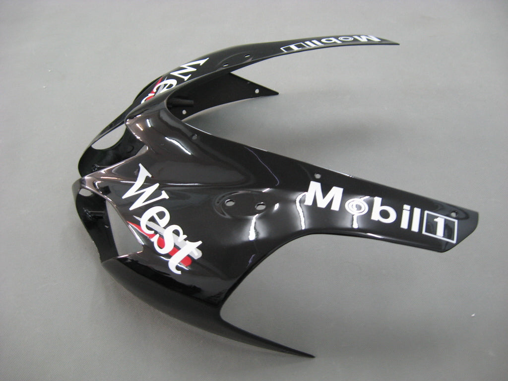 2007-2008 Kawasaki ZX6R ZX636 Amotopart Fairings Black White West Ninja Racing Customs Fairing