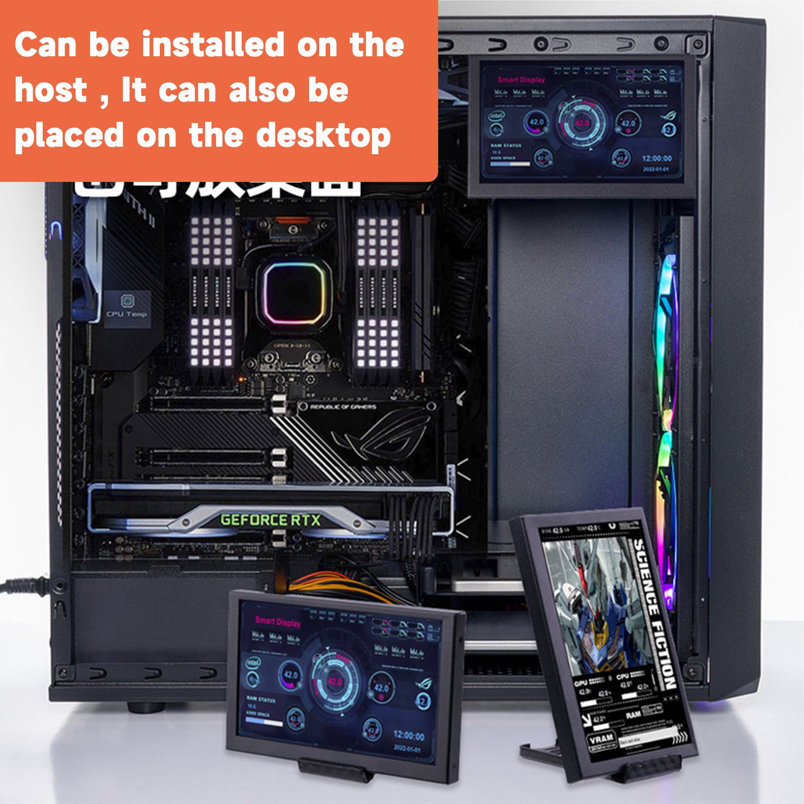 5-inch chassis subscherm IPS HD Smart USB desktop subscherm Type-C computer-pc