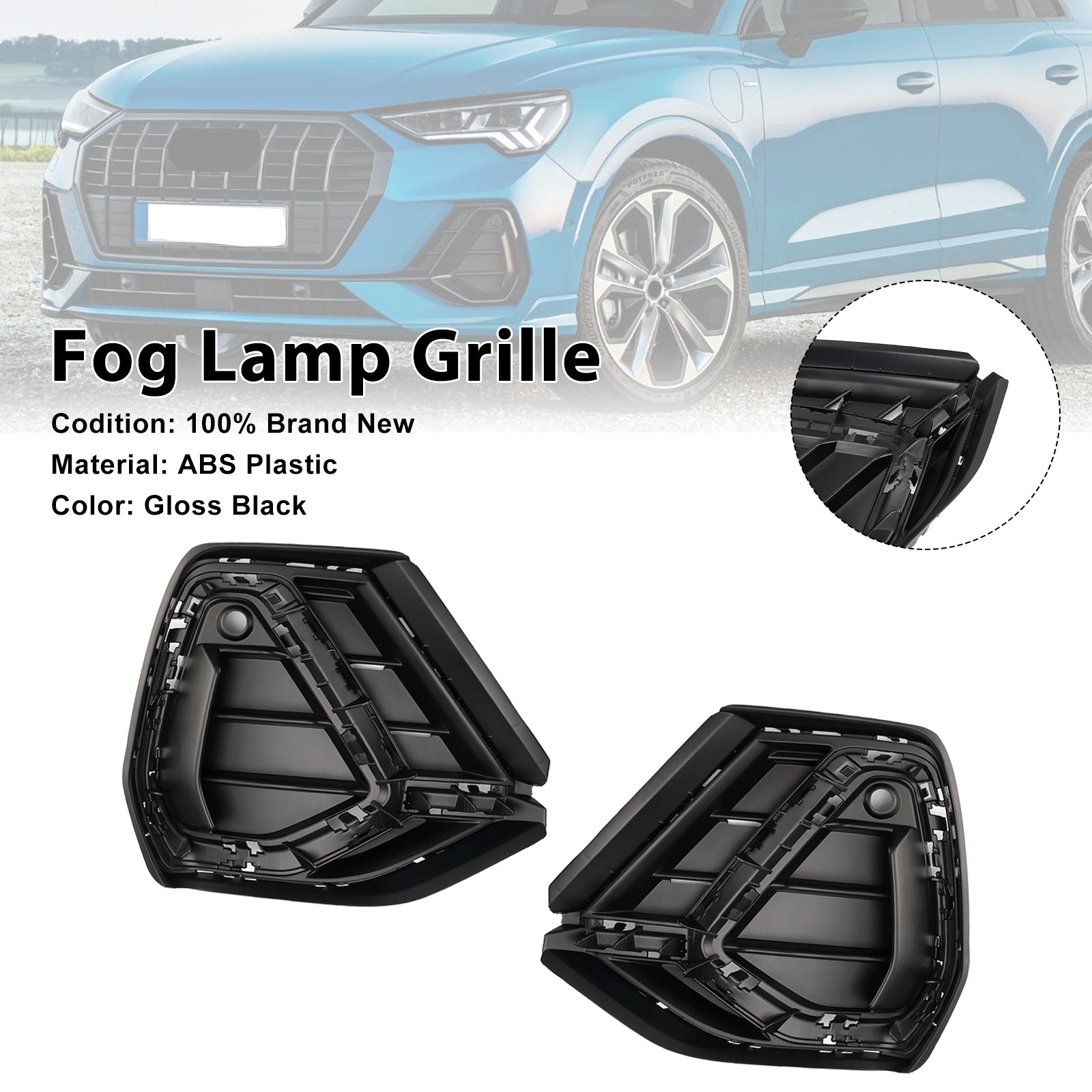 2019-2022 AUDI Q3 S-LINE 2PCS GLOSS BLOOD FRANT PAURUMER COURTER