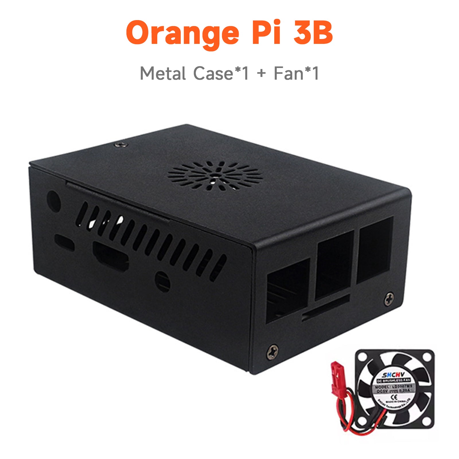 Nouveau boîtier en métal Orange Pi 3B en alliage d'aluminium avec ventilateur de refroidissement boîtier de refroidissement