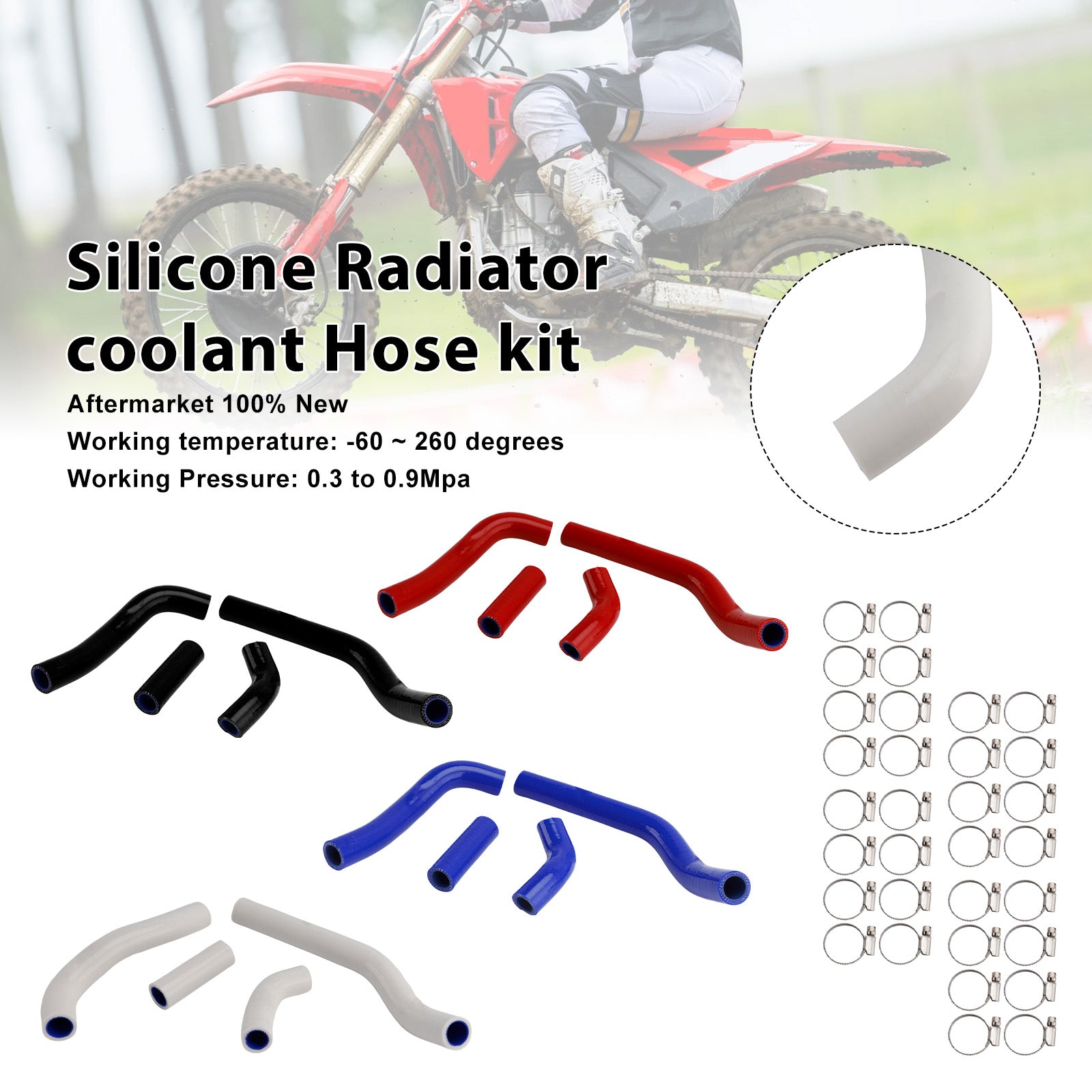 Silicone Radiator coolant Hose kit Fit For Honda CRF450R RX RWE 21-25
