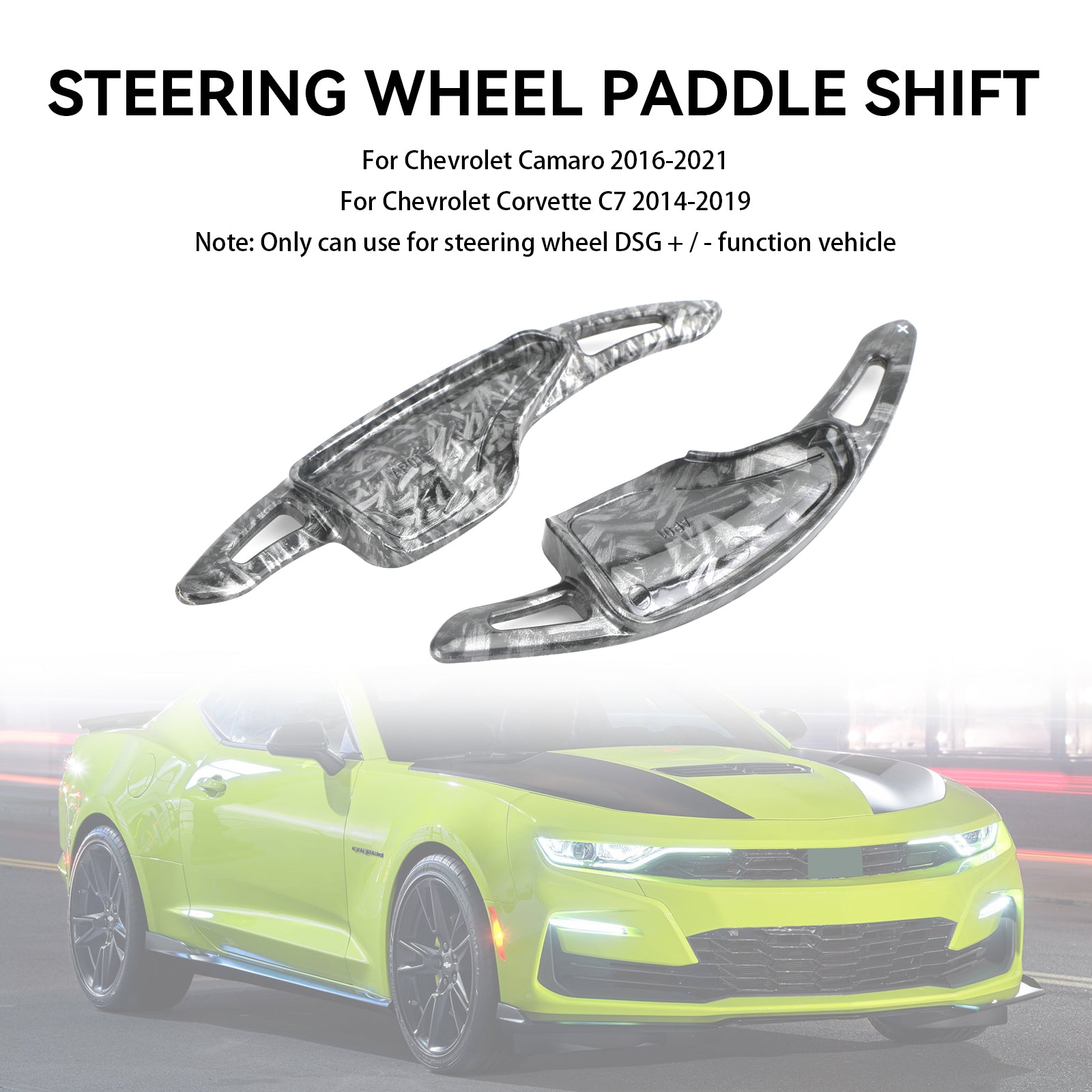 Stuurwielpaddle-shifterverlengingen passen op Chevy C7 Corvette Camaro 2014-21