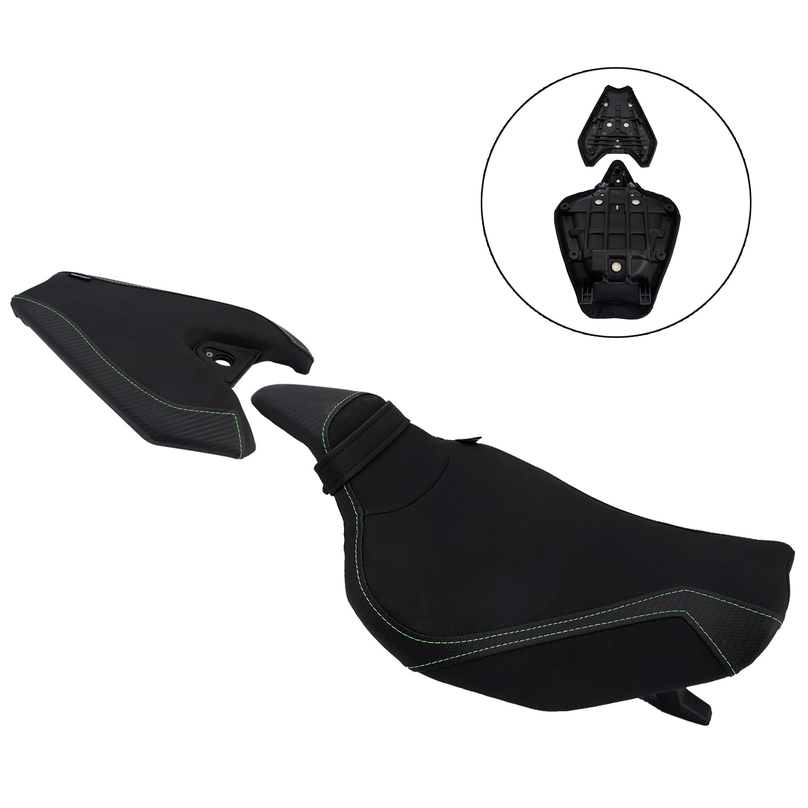 Driver&Passenger Seat Kit Rear Cushion Black For Kawasaki Z1000 2014-2025 2024