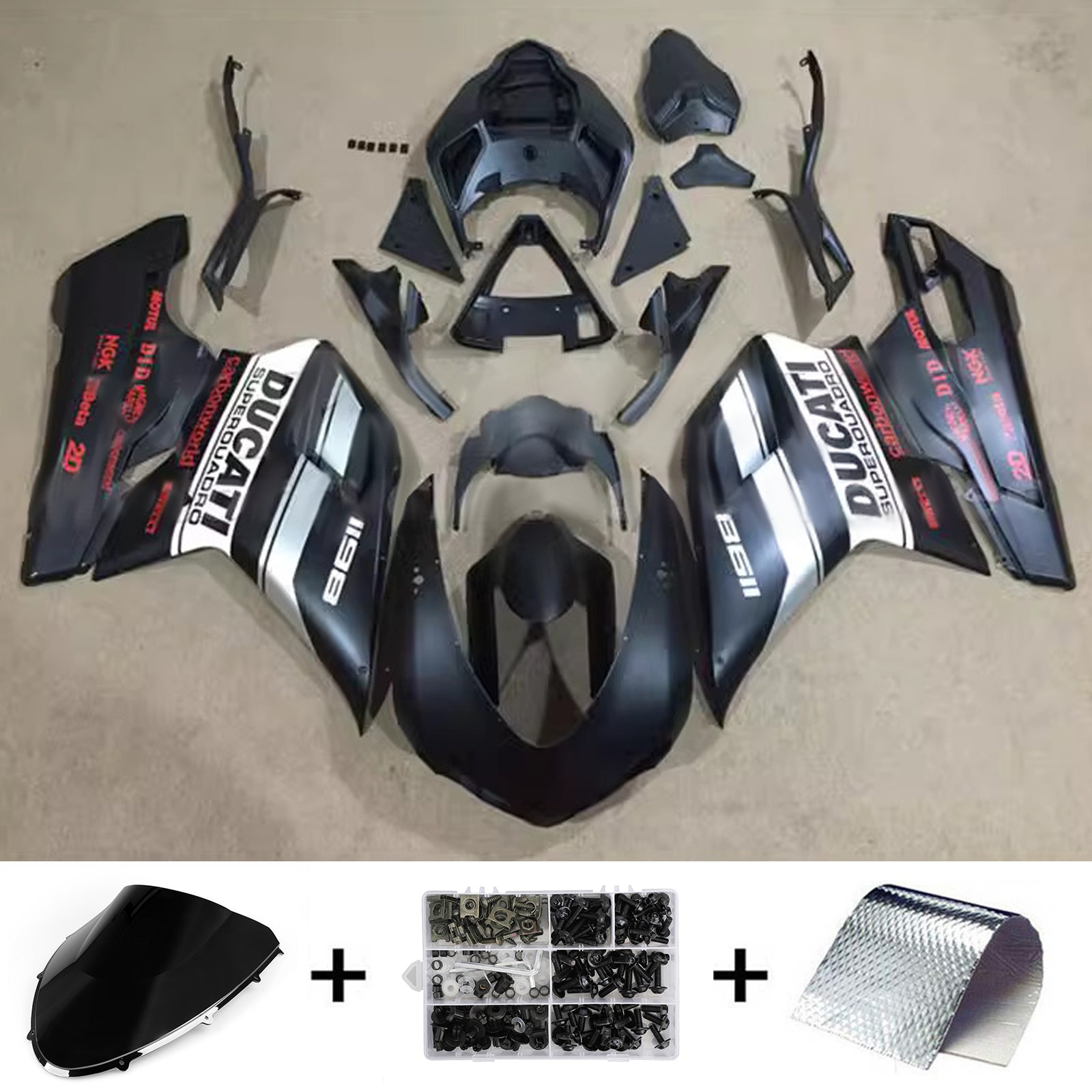 2007-2011 Ducati 1098 1198 848 Kit de carénage Bodywork Abs