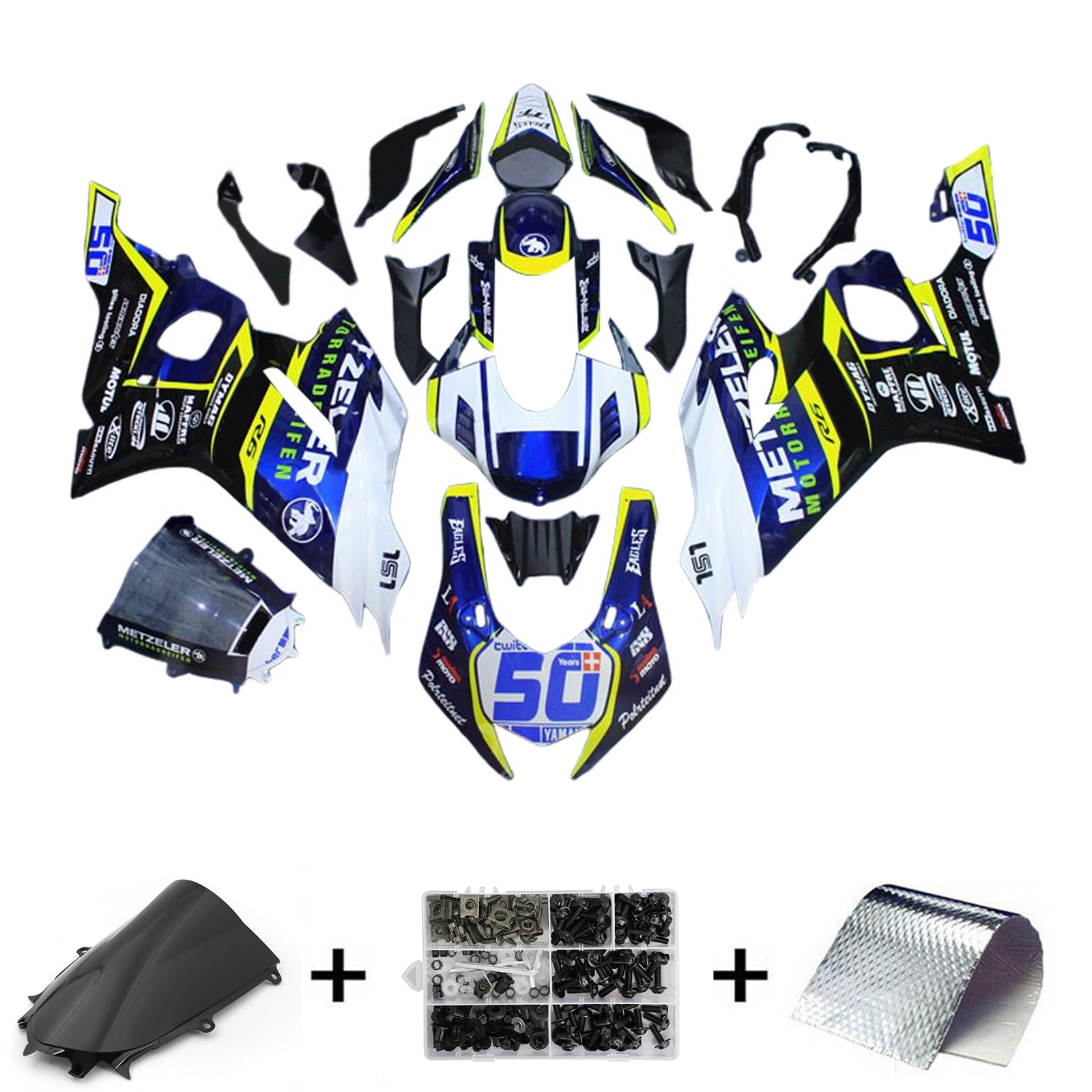 Kit de carénage d'injection Yamaha YZF-R6 2017-2023 carrosserie plastique ABS