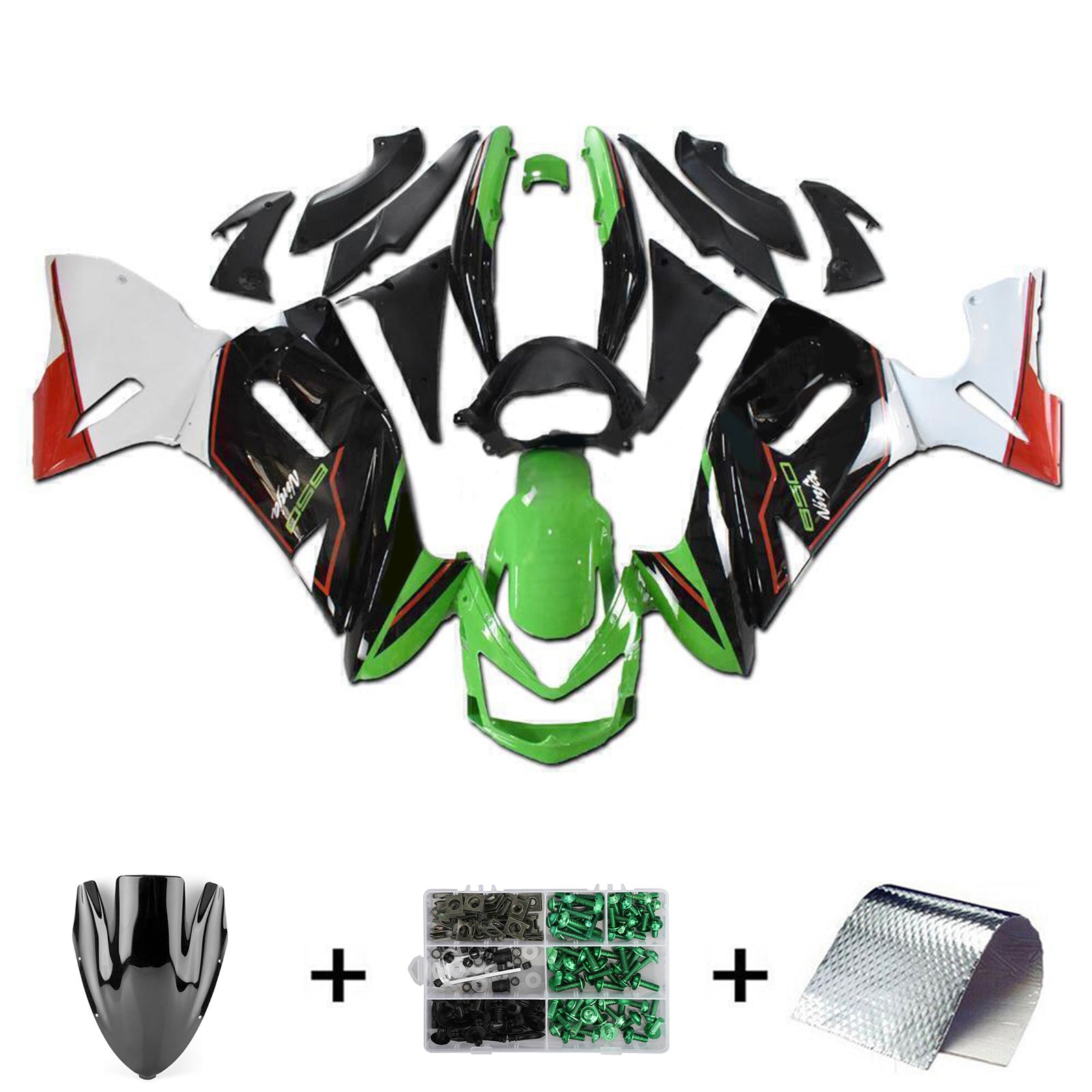 2006-2008 Kawasaki ER6F/Ninja650 Injection Fairing Kit Bodywork Plastic ABS