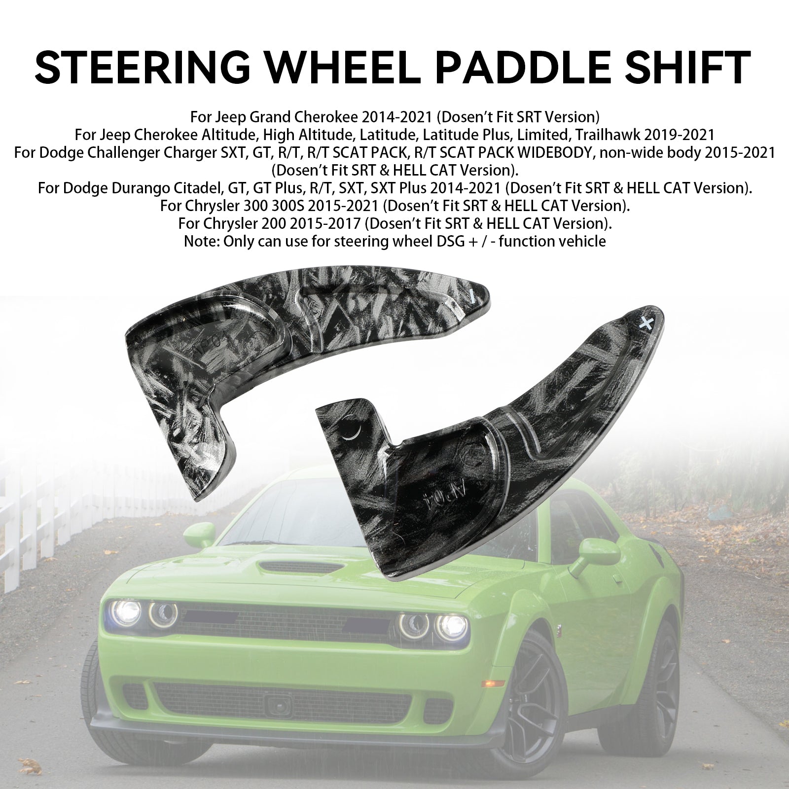 Stuurschakelpaddle Verlengstuk Versnellingspook passend voor Dodge Challenger Charger