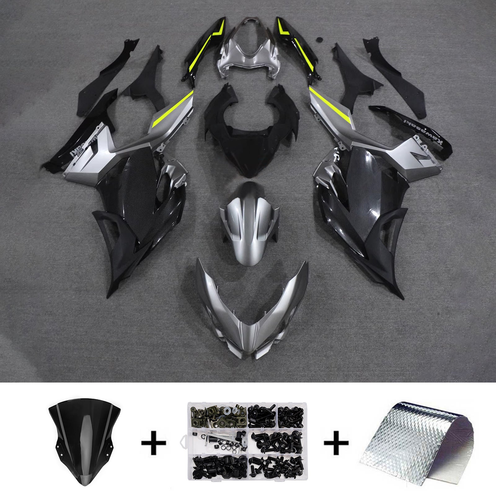 Kit carena iniezione carrozzeria in plastica ABS adatta per Kawasaki EX400 Ninja400 2018-2024