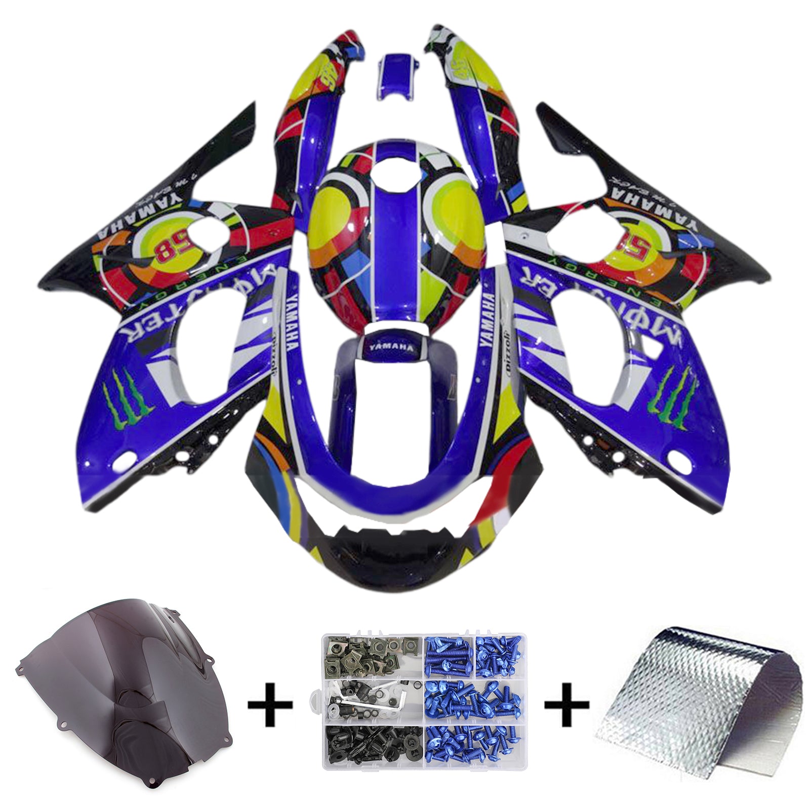 1996-2007 Yamaha YZF 600R Thundercat Kit de carénage d'injection carrosserie plastique ABS