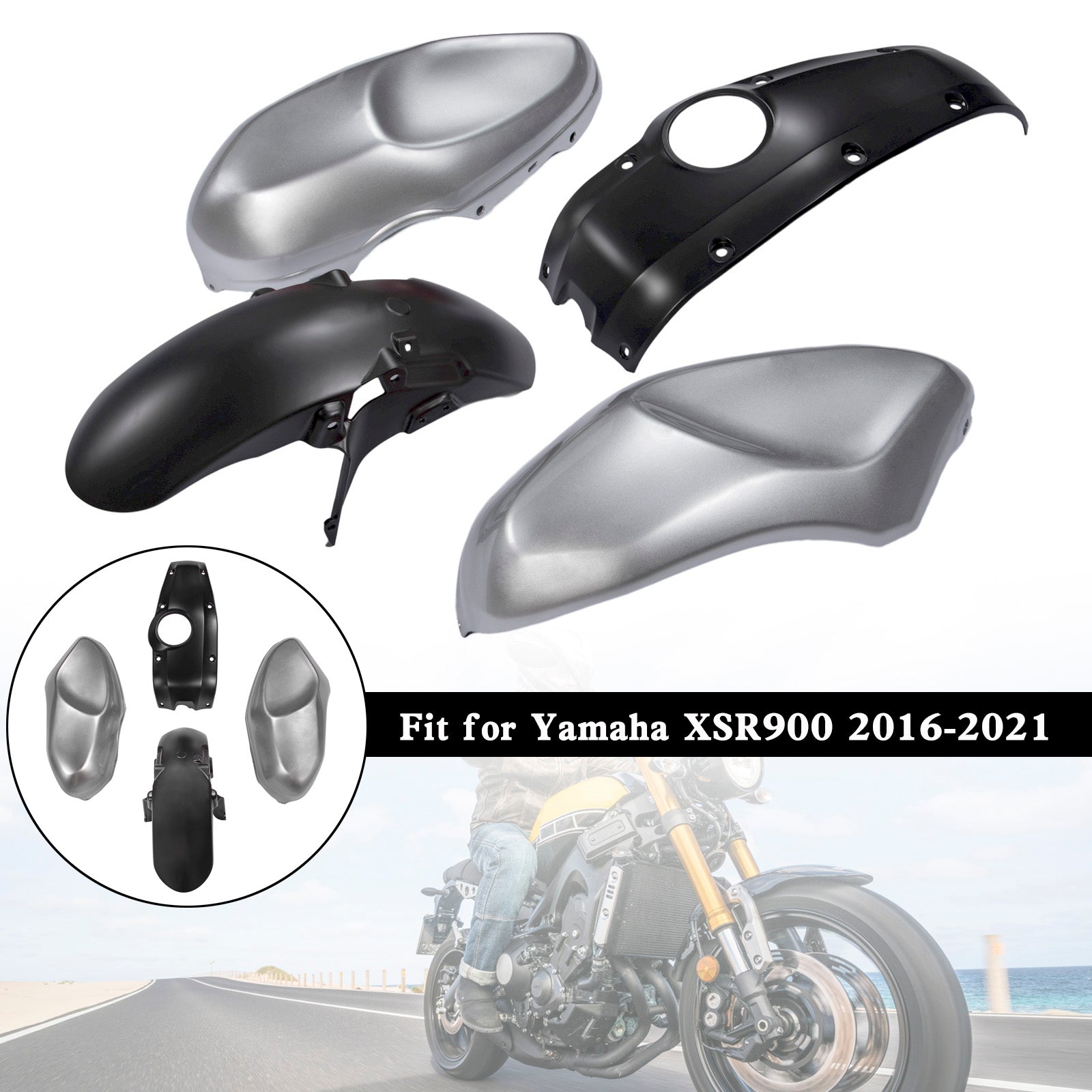 2016-2021 Yamaha XSR900 Injection ABS Kit de carénage de carrosserie en plastique 001 #