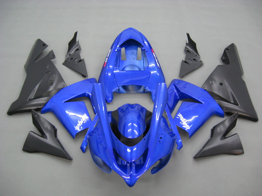 2004-2005 Kawasaki ZX 10R Blue Black Racing Fairings Generic