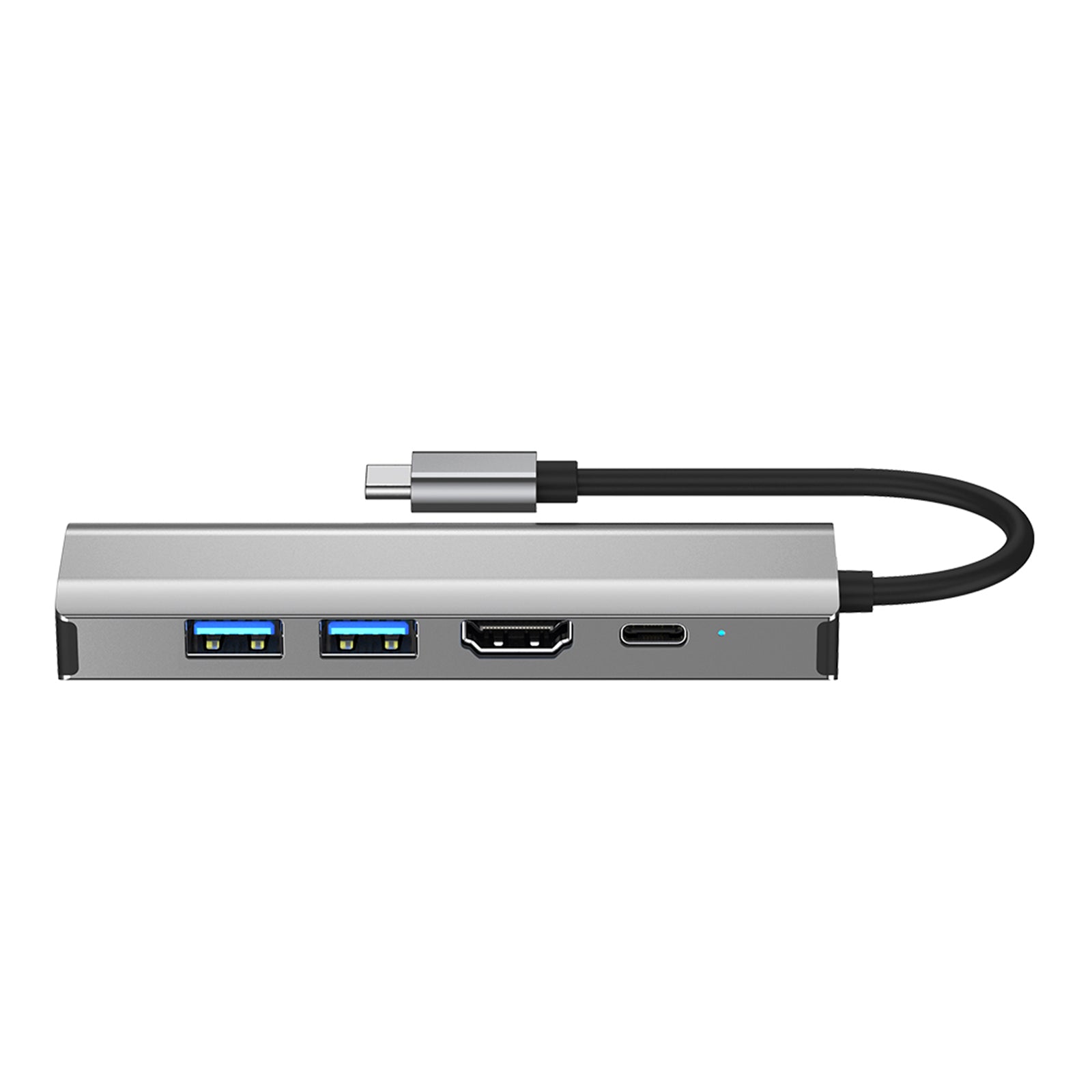 5 en 1 TYPE-C a USB3.0*1+USB2.0*1+PD100W/USB-C Data+HDMI+100M Tarjeta de red iPad