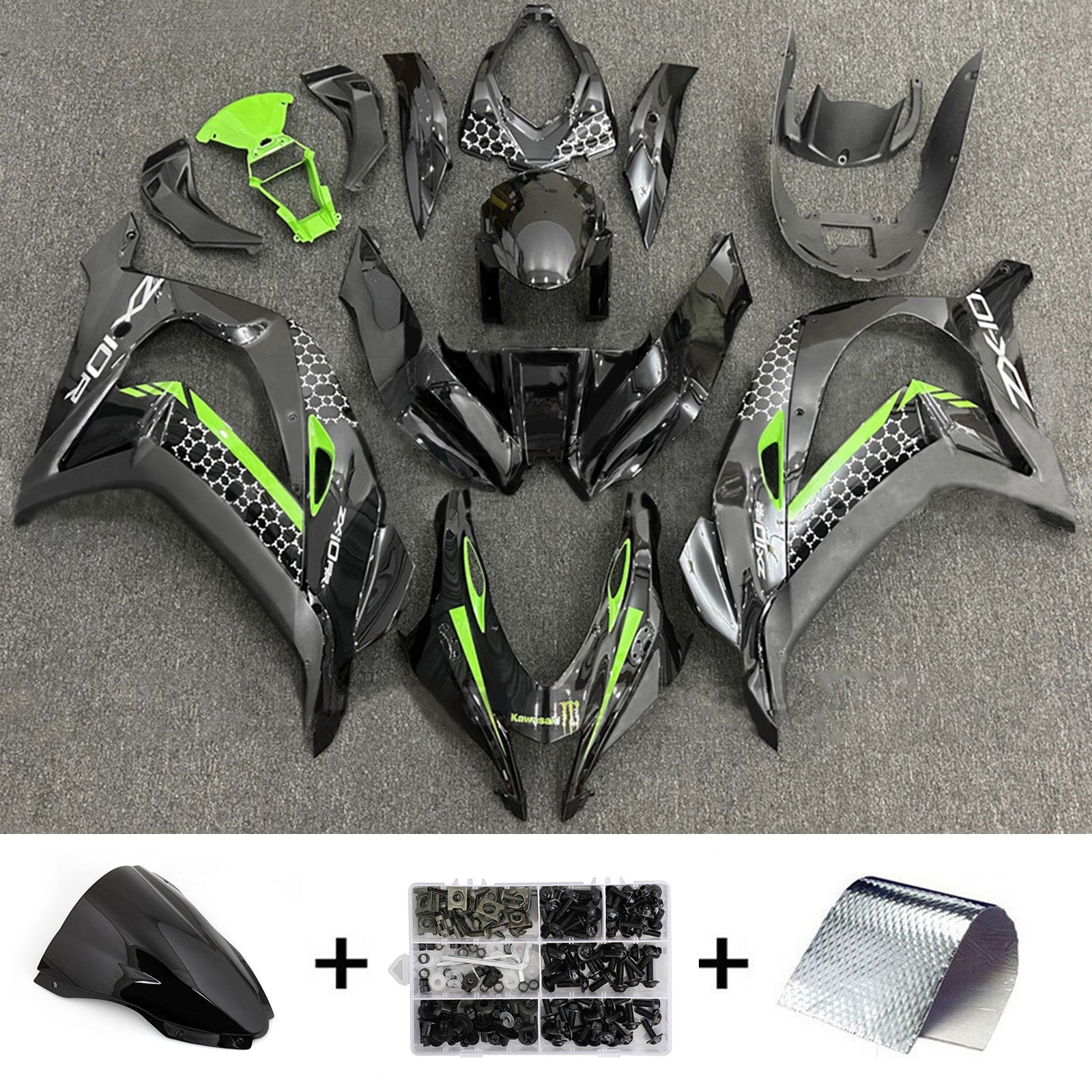 Injection Fairing Kit Bodywork Plastic ABS fit For Kawasaki ZX10R 2016-2020