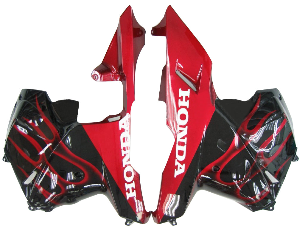 2009-2012 Honda CBR 600 RR Zwart en Red Flame Racing stroomlijnkappen Generiek