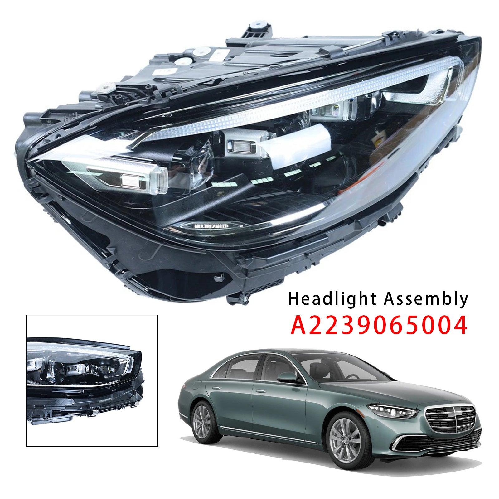 Right LED Headlight Assembly A2239065004 For Mercedes-Benz S-Class S580 21-2023