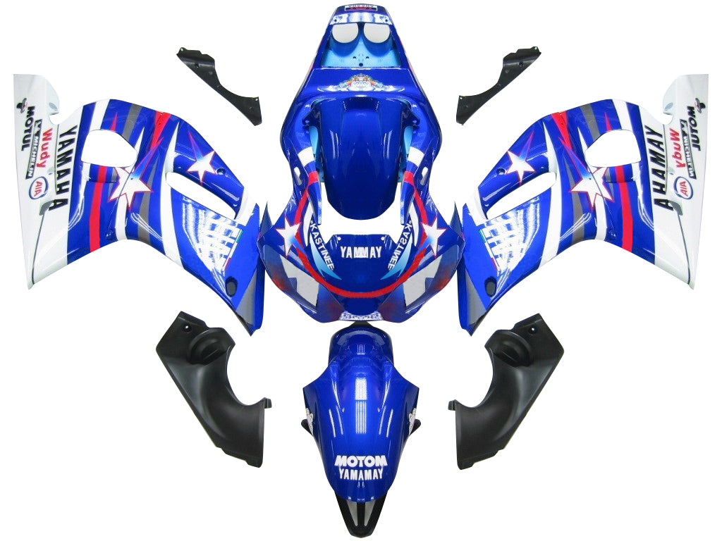 1998-2002 Yamaha YZF-R6 Blue White Star FIAT Racing Fairings Generic