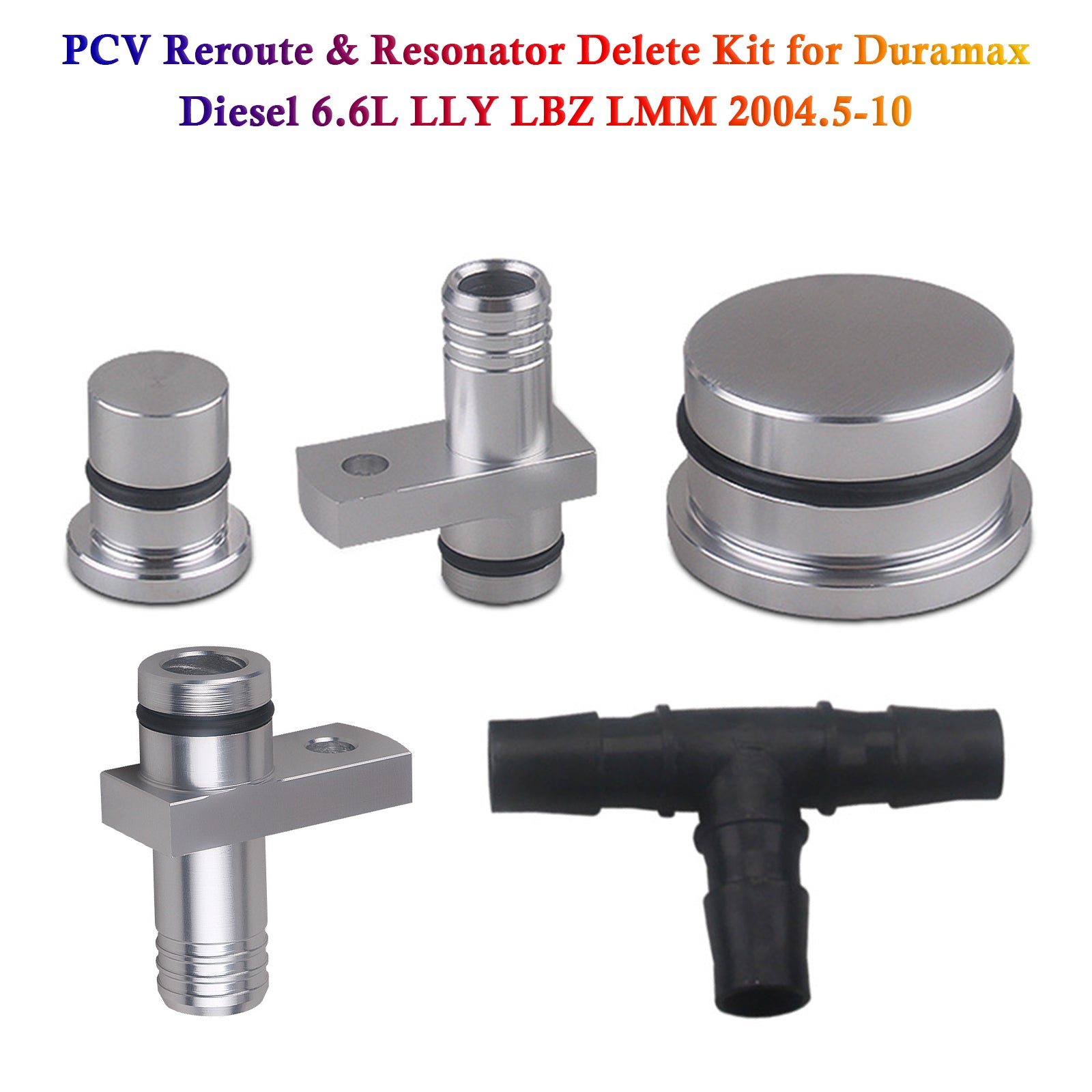 2004.5-2010 Duramax Diesel 6,6 L LLY LBZ LMM PCV Kit de reroutage et de suppression du résonateur