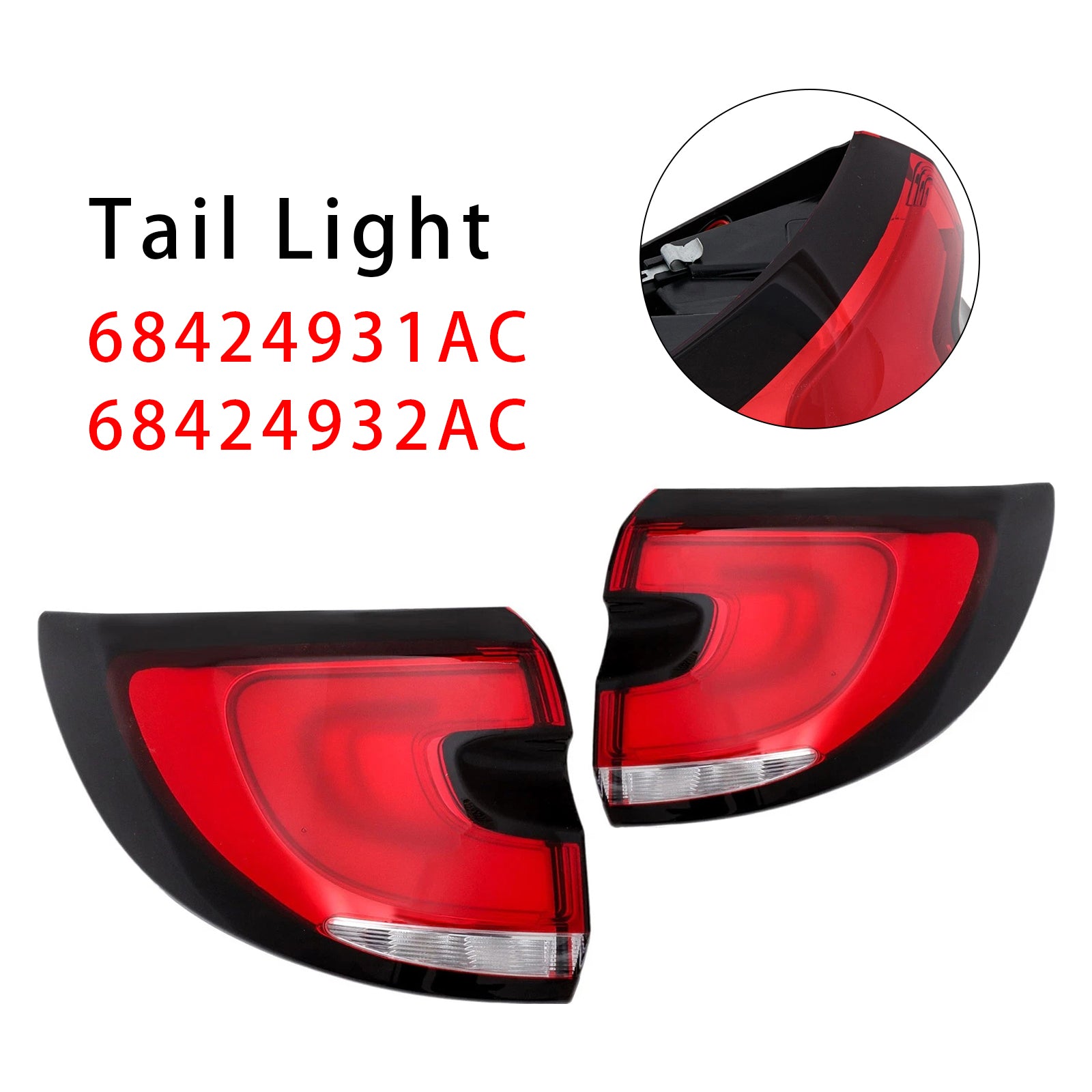 Pair Left+Right Tail Light 68424931AC 68424932AC For Chrysler Pacifica 2021-2025
