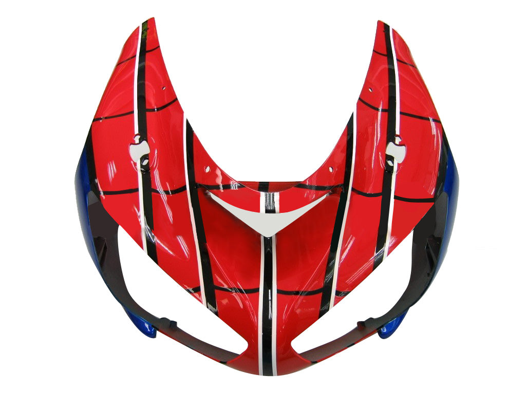 2005-2006 Kawasaki ZX6R 636 stroomlijnkappen rood en blauw Spider Man Racing algemeen