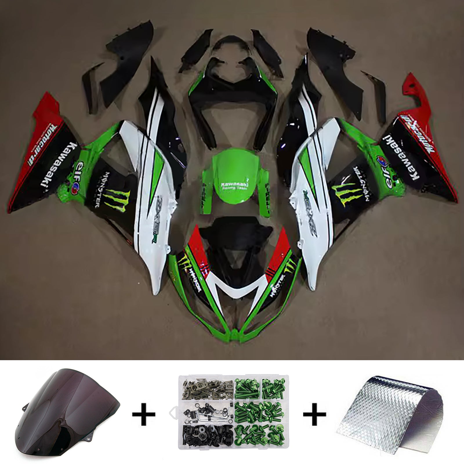 Kit carena iniezione carrozzeria in plastica ABS adatta per Kawasaki ZX6R 636 2013-2018