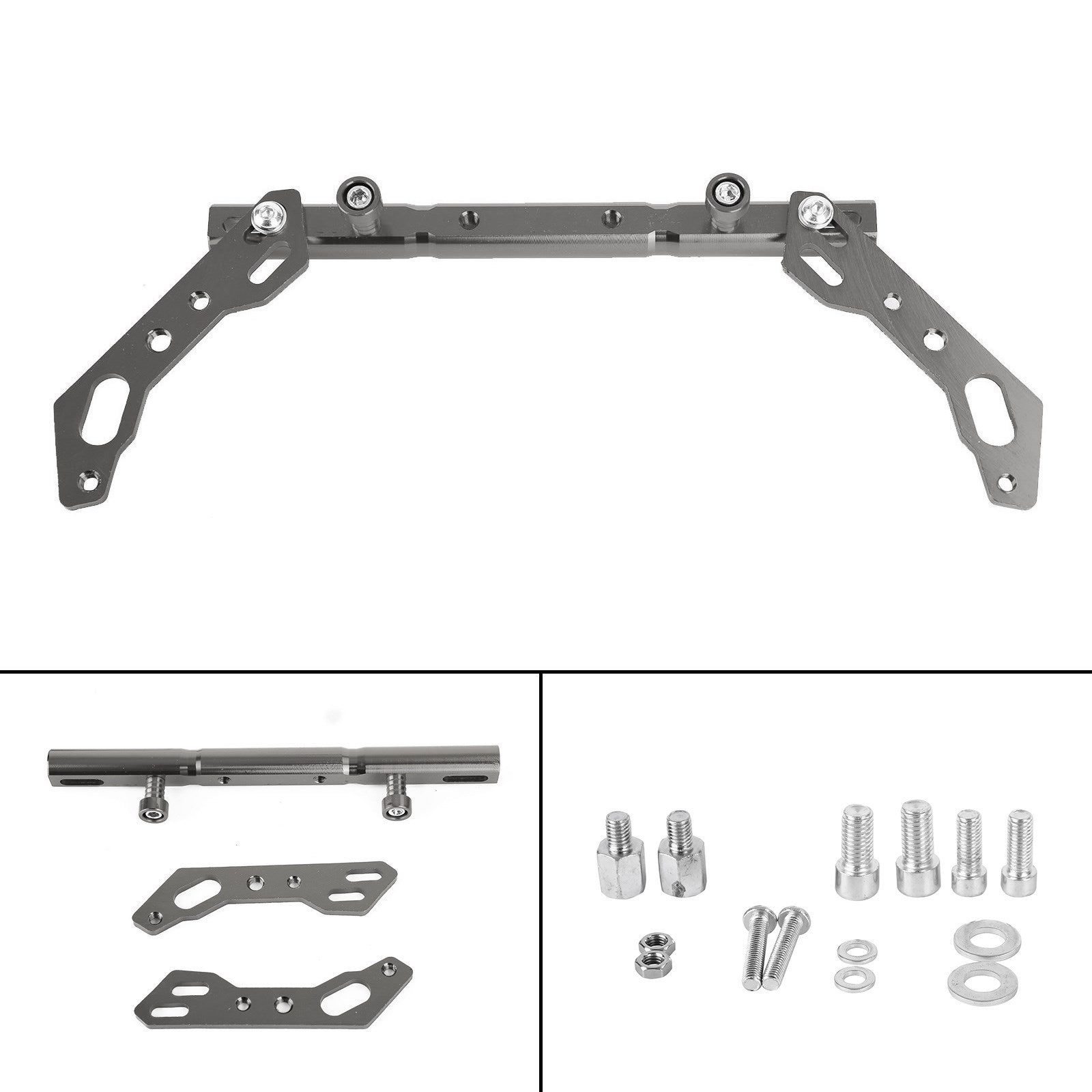 Levier en aluminium de barre de poignée croisée d'équilibre réglable de CNC, argent adapté au moteur