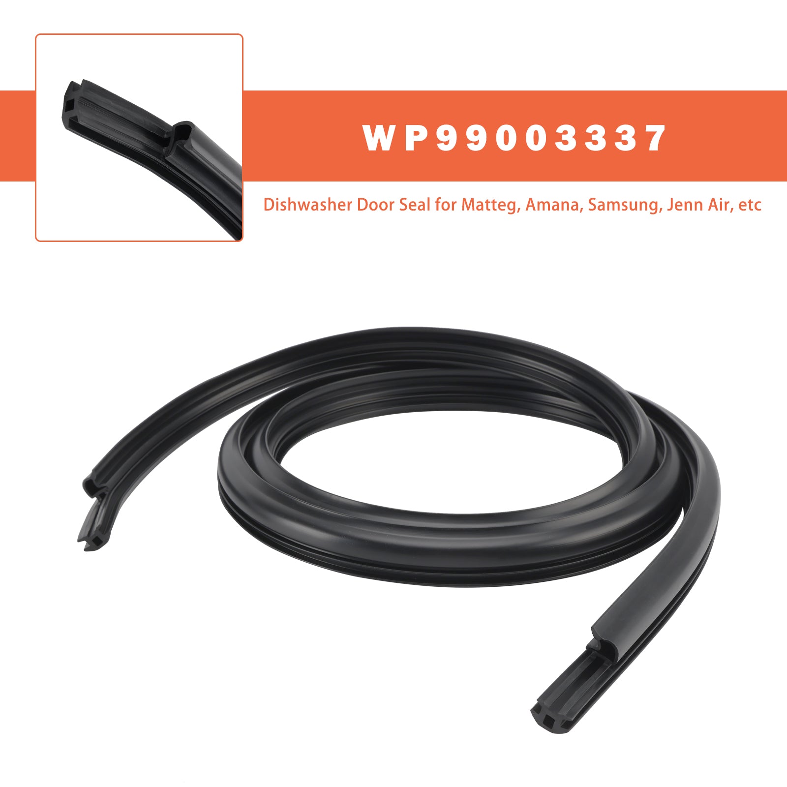 WP99003337 Deurafdichting vaatwasser voor Maytag Amana Samsung Jenn Air etc