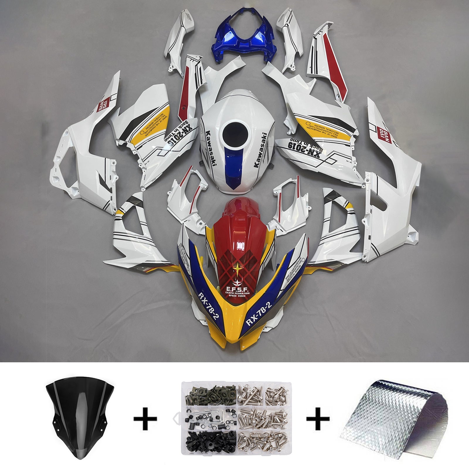 Kit carena iniezione carrozzeria in plastica ABS adatta per Kawasaki EX400 Ninja400 2018-2024