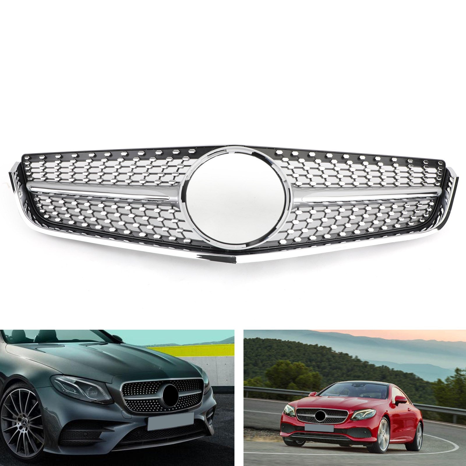 Front Bumper Grille Fit Mercedes E-Class W207 C207 2009-2013 Coupe Convertible