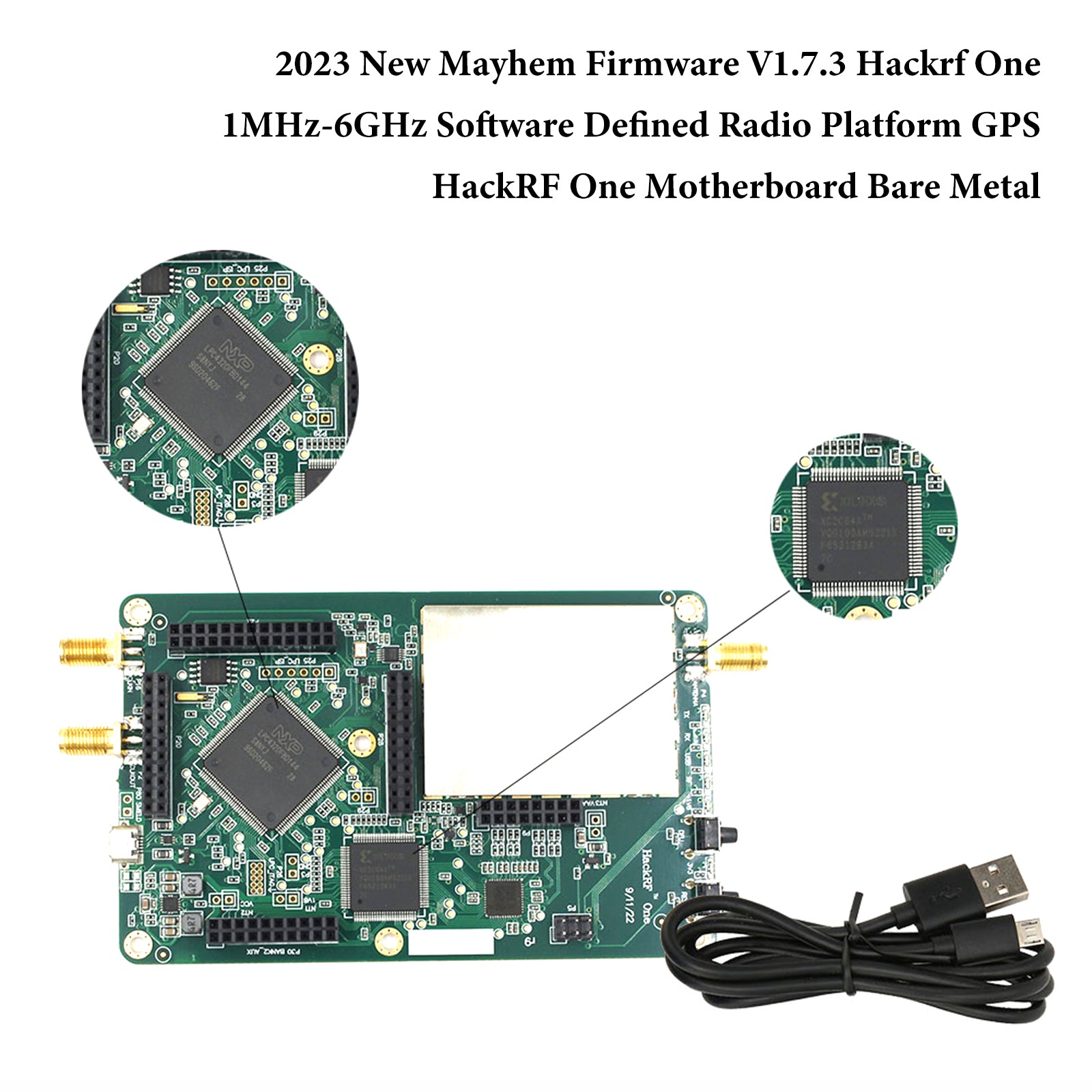 Upgraded HackRF One V1.7.3 Portapack H2 1MHz-6GHz SDR Software Defined Wireless