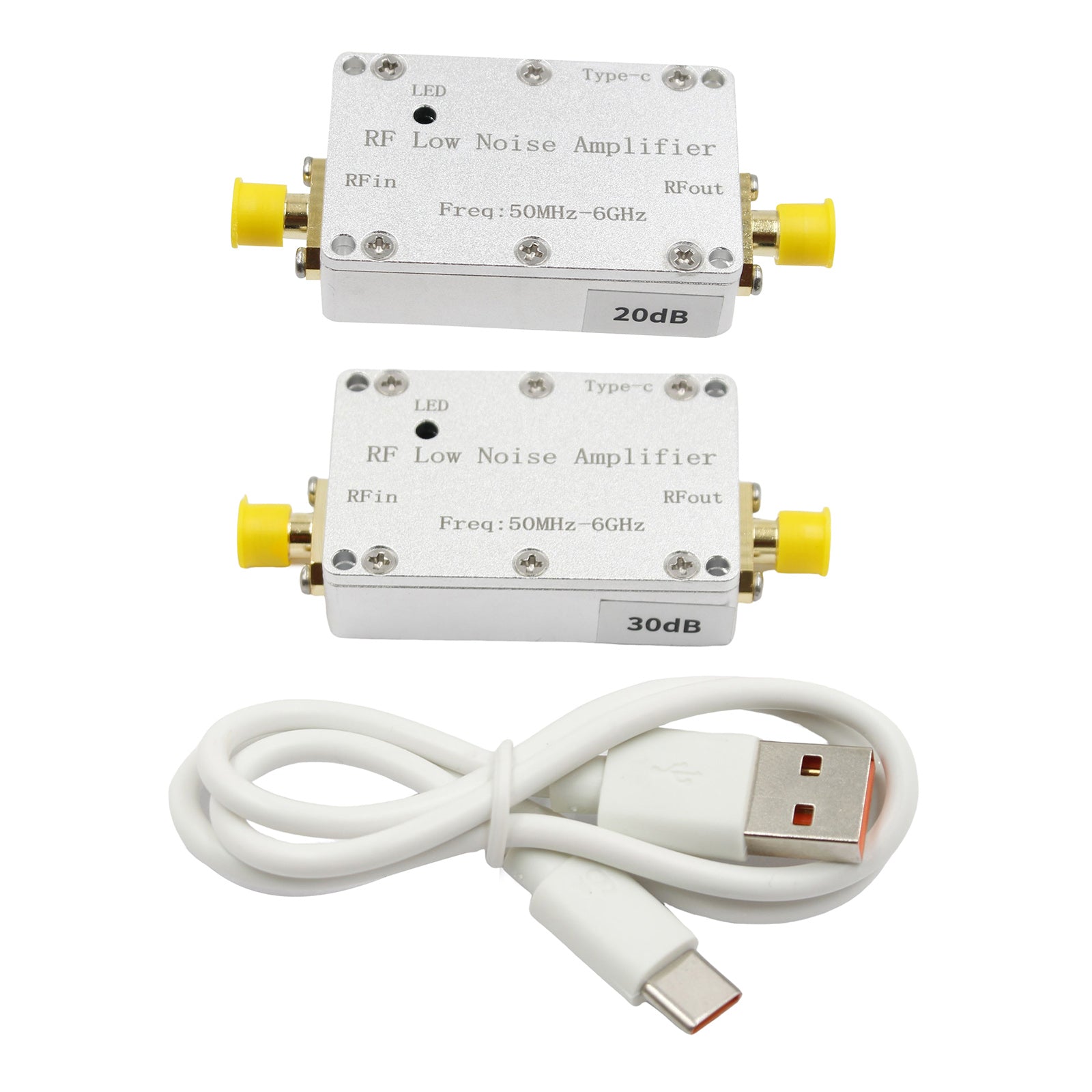 Amplificateur de radiofréquence 50m-6GHz, 20dB 30dB, LNA avant à Gain élevé, Signal à faible bruit