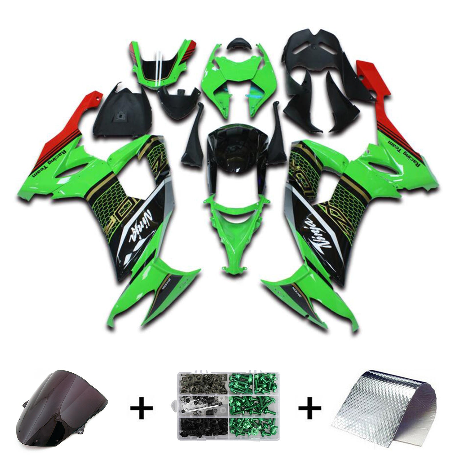 2008-2010 Kawasaki ZX10R Injection Fairing Kit Bodywork Plastic ABS