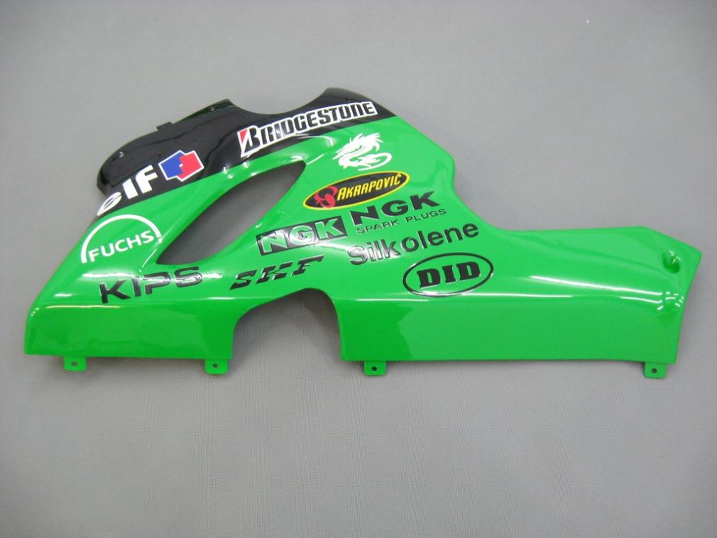 2005-2006 Kawasaki ZX6R 636 stroomlijnkappen groen zwart nr. 56 Nakano Racing generiek