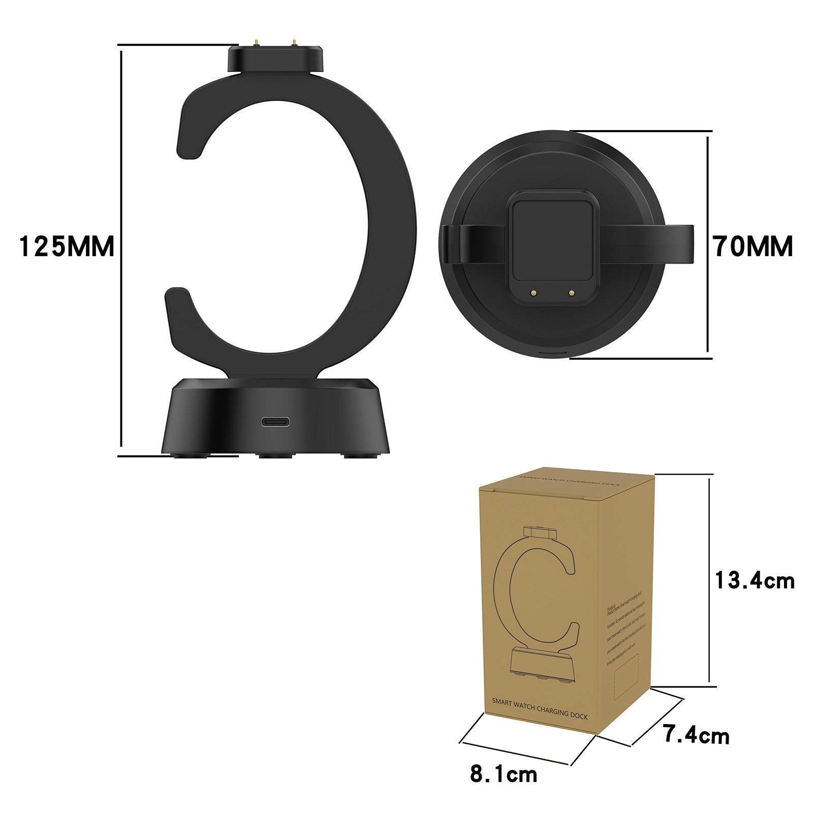 C-formet laderstasjon Watch lading Dock Stand for Huawei Band 10/9/8/7/6