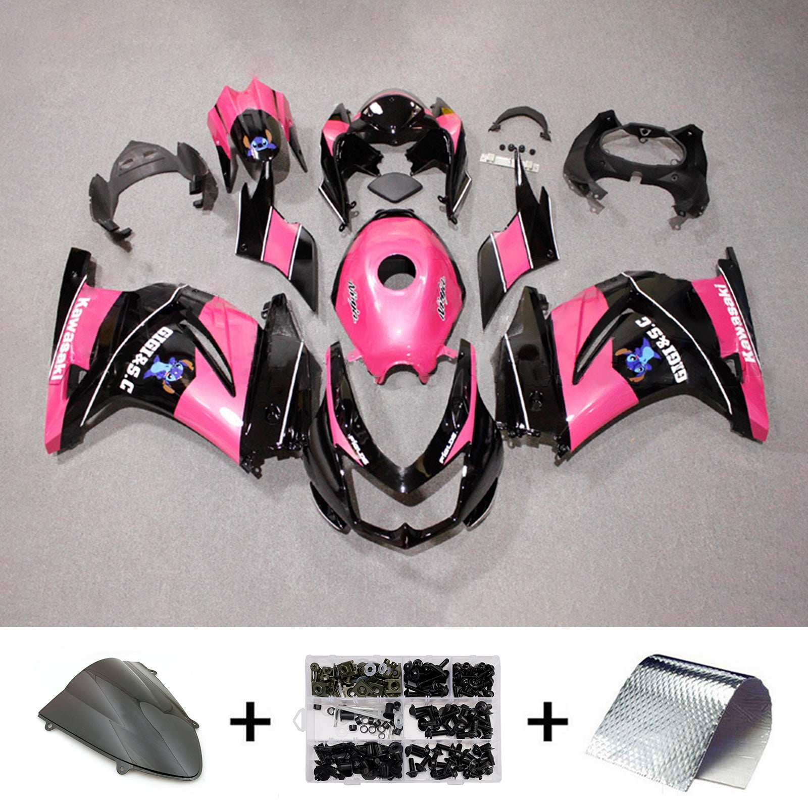 Kit carena iniezione carrozzeria in plastica ABS adatta per Kawasaki EX250 Ninja250R 2008-2012