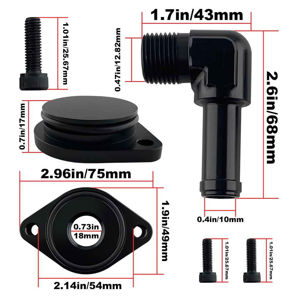 Kit de reroutage CCV Powercourse Ford F350 6.7 2011-2024 + boîte de capture interne de déflecteur CCV