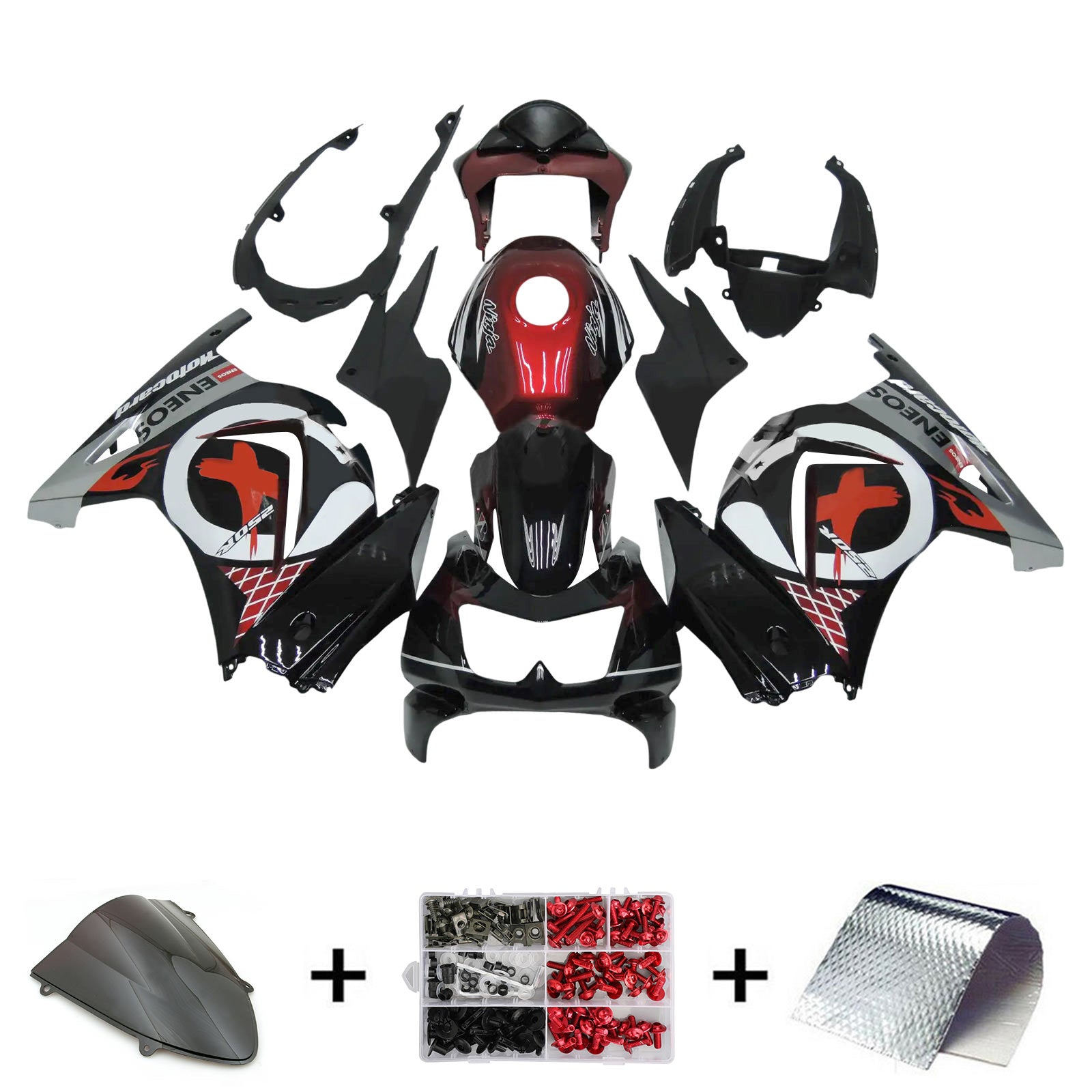 2008-2012 Kawasaki EX250 Ninja250R Injection Fairing Kit Bodywork Plastic